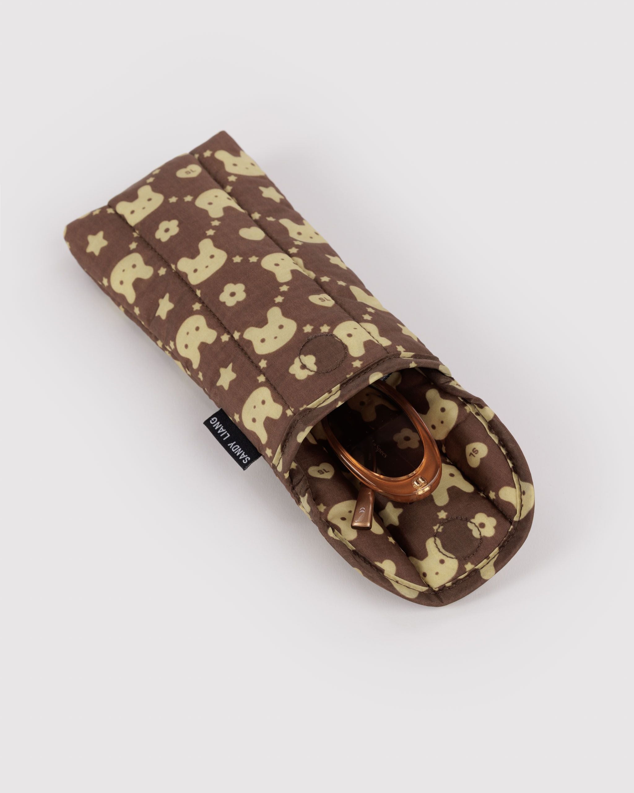 Puffy Glasses Sleeve in Bunny for Lightweight Device Storage