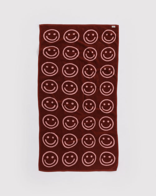 Bath Towel in Blush Happy for Colorful Home Essential