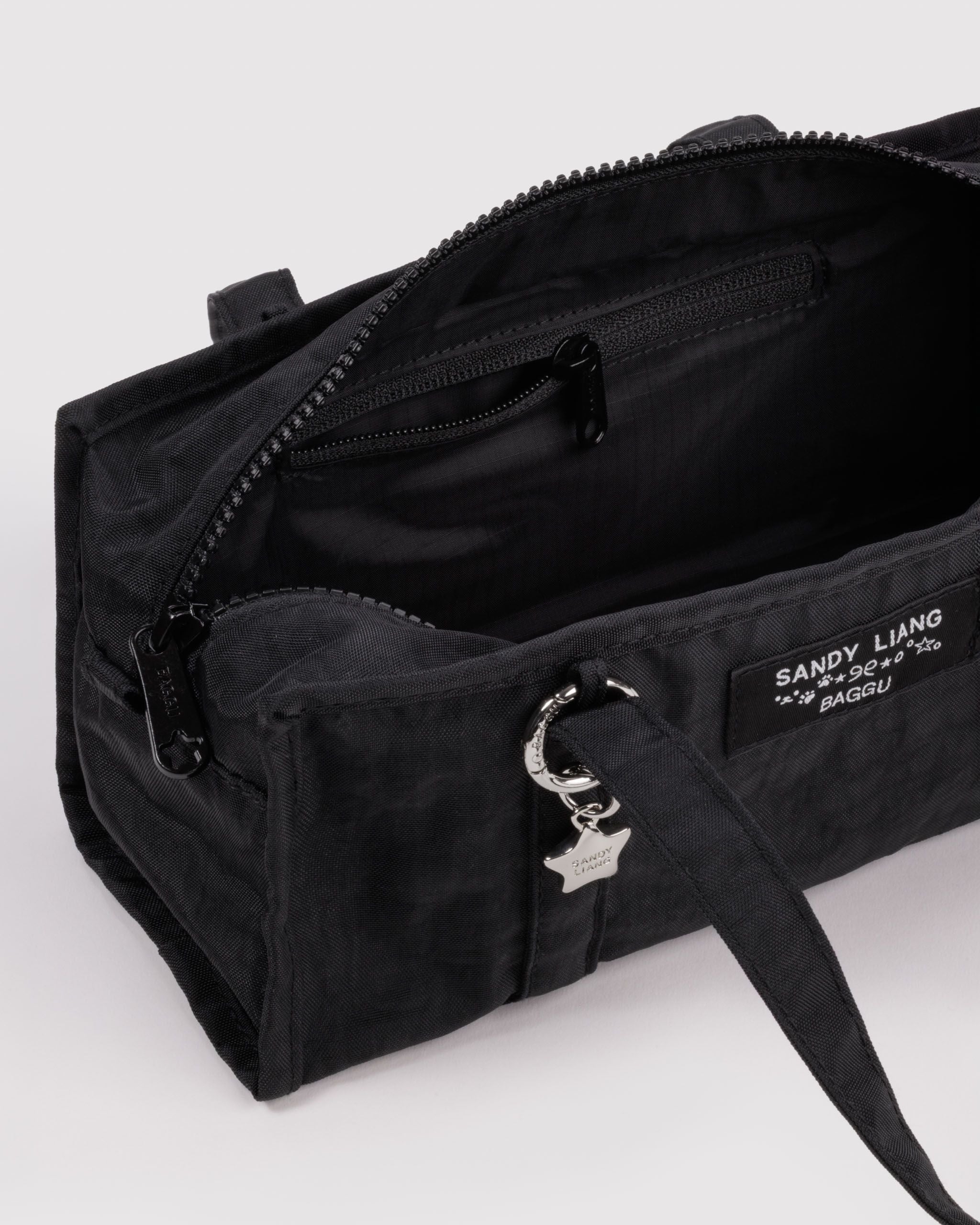 Mini Nylon Market Bag in Black for Colorful Daily Shopping