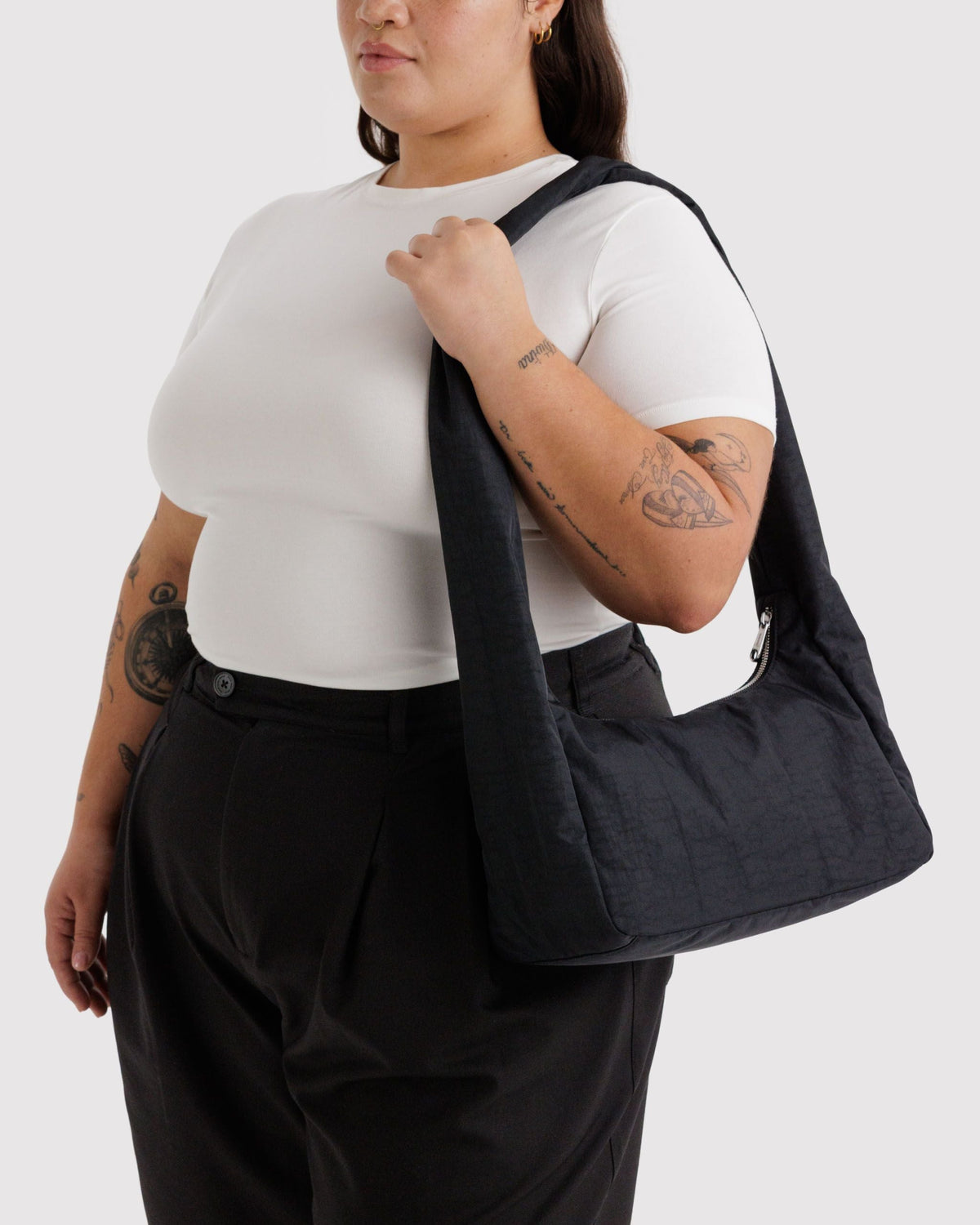 Nylon Meringue Bag in Black for Comfortable Crossbody Style