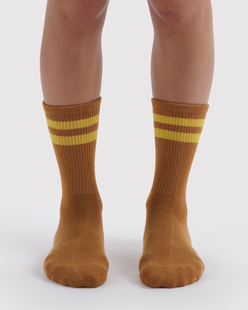 Ribbed Sock in Toffee Stripe for Colorful Everyday Comfort