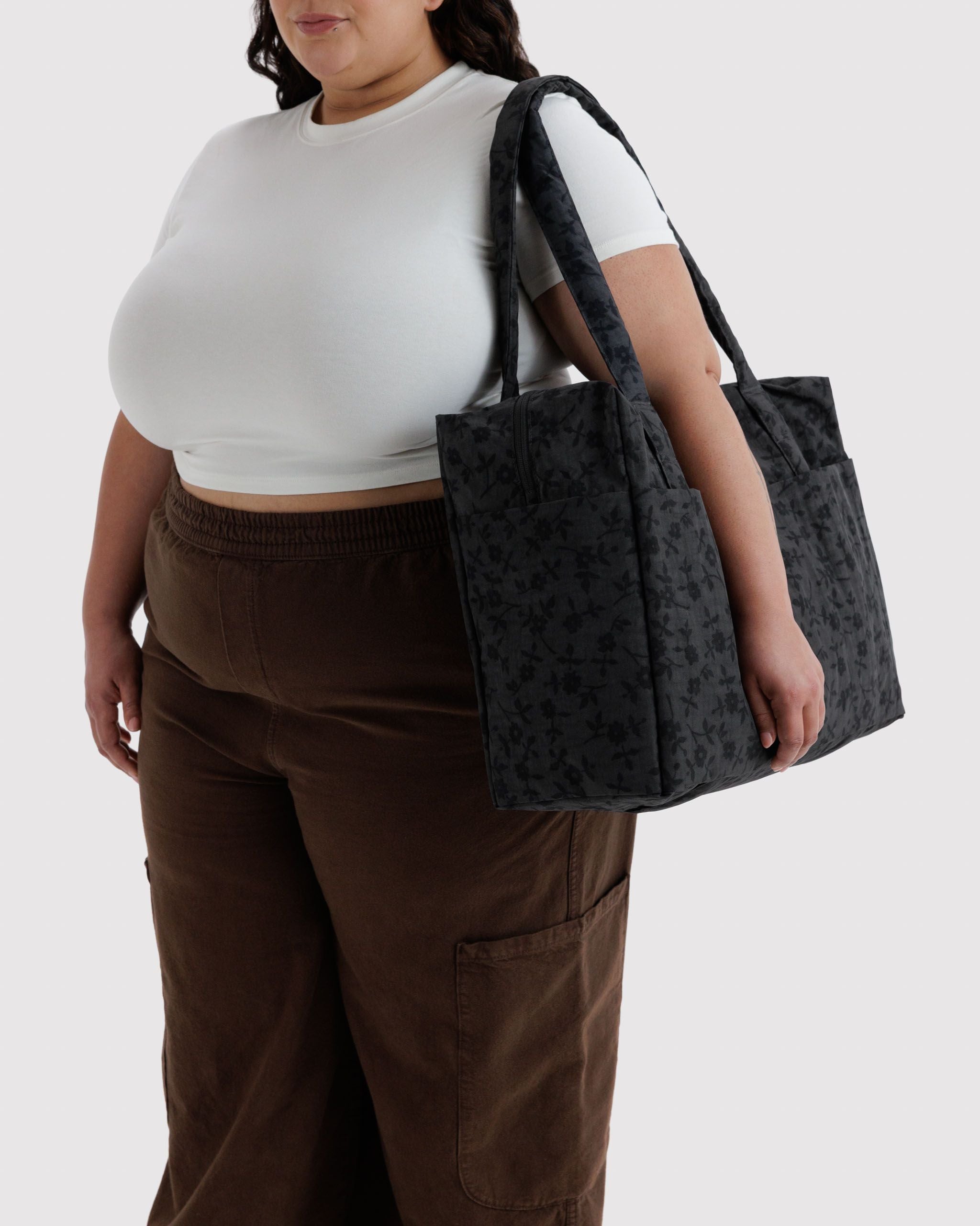 Cloud Carry-On in Charcoal Ditsy Floral for Flexible Weekend Travel