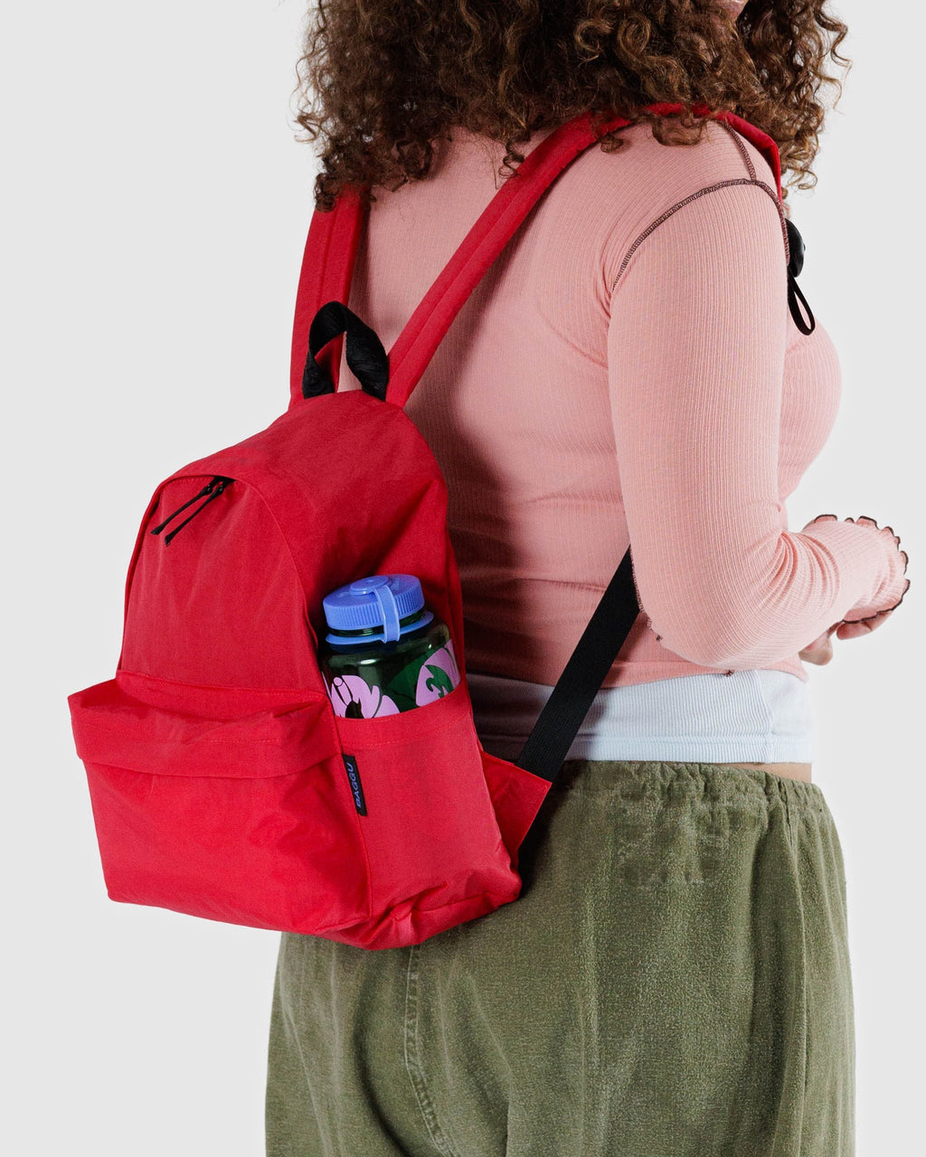 Medium Nylon Backpack in Candy Apple for Easy Hands Free Storage