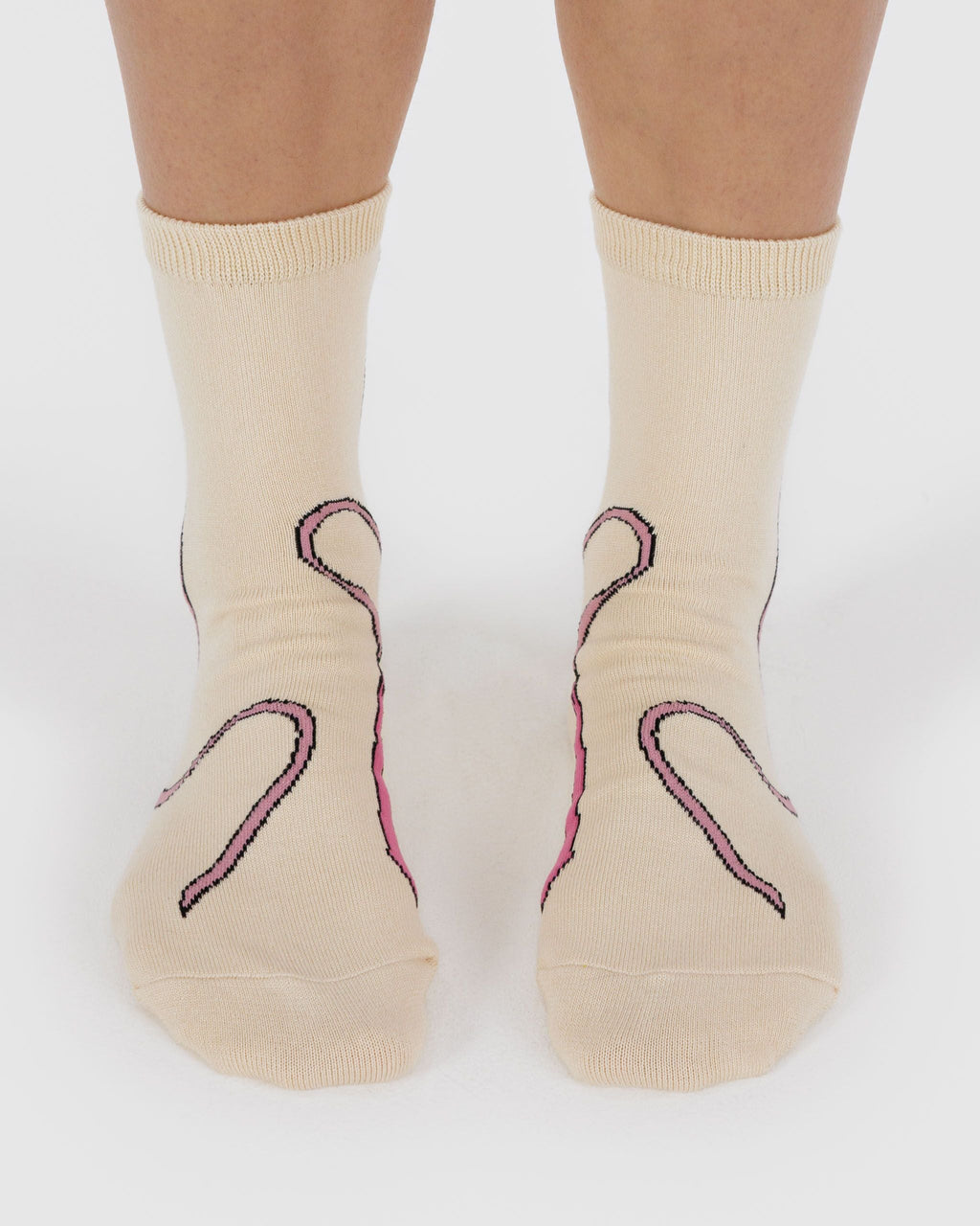 Crew Sock in Pink Bow for Colorful Everyday Comfort