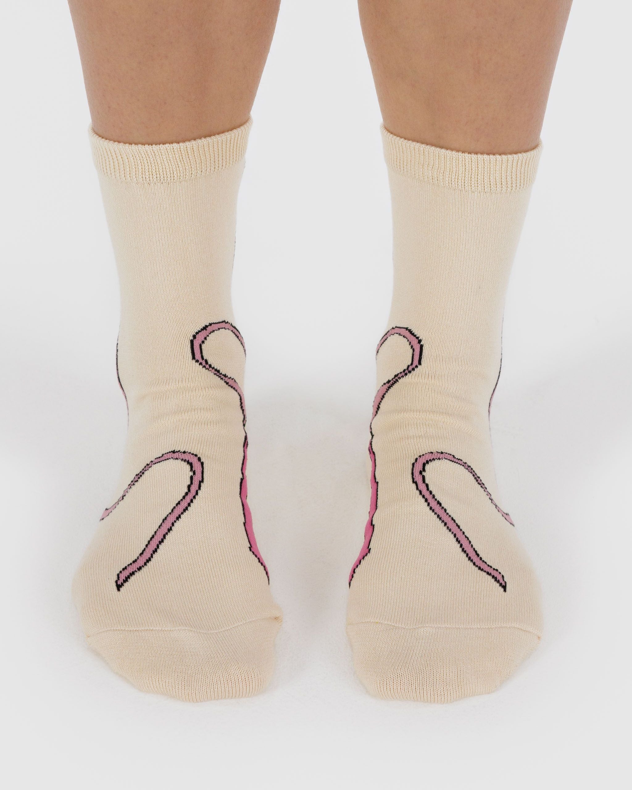 Crew Sock in Pink Bow for Colorful Everyday Comfort