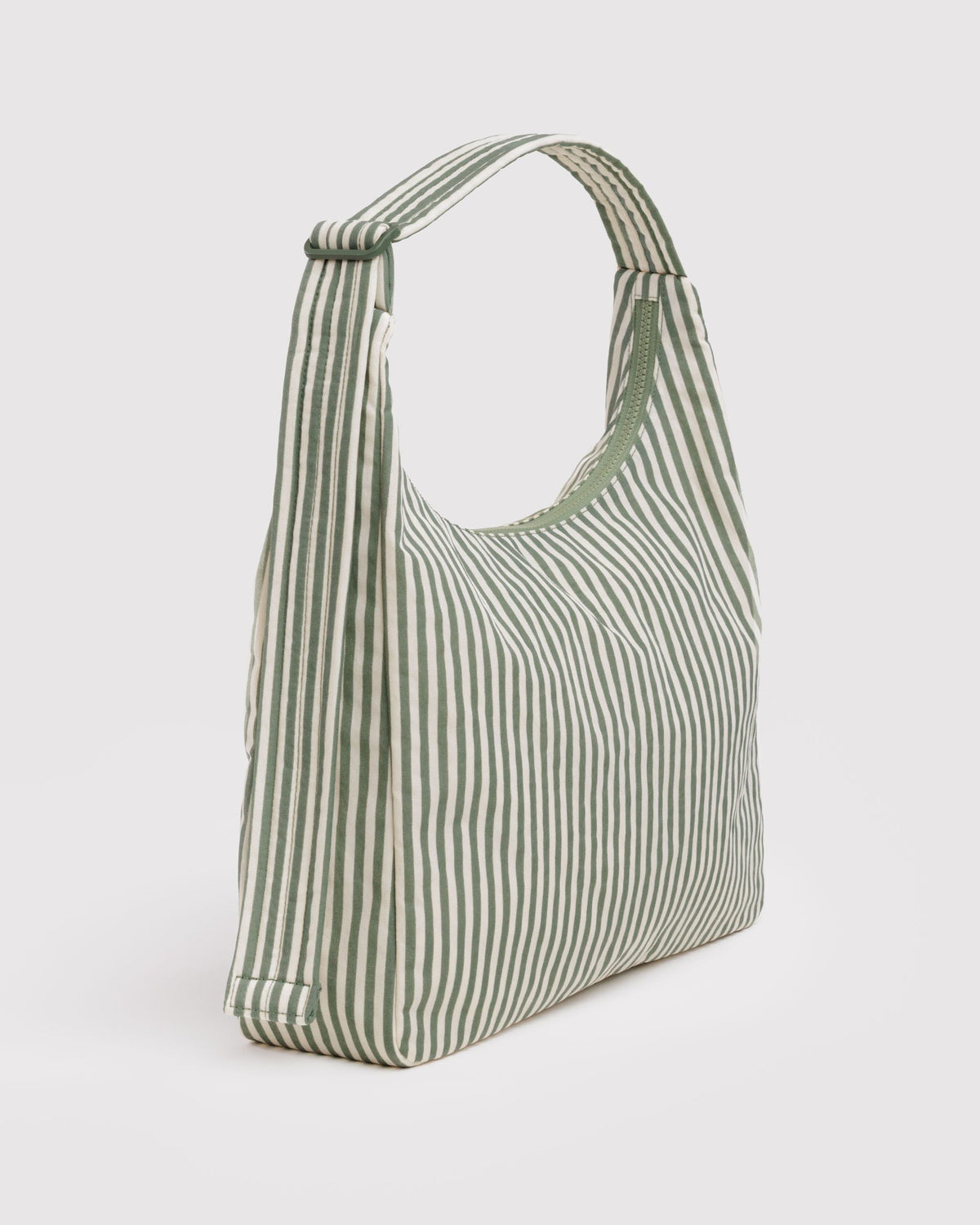Nylon Shoulder Bag in Sage Stripe for Comfortable Crossbody Style