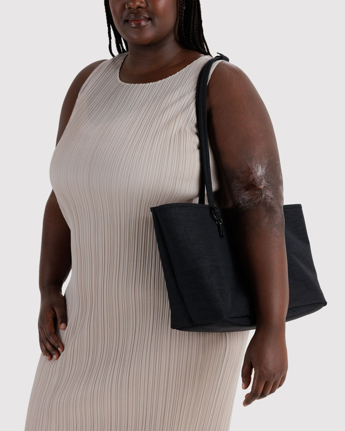 Medium Nylon Reversible Tote in Black Mix for Spacious Casual Carry