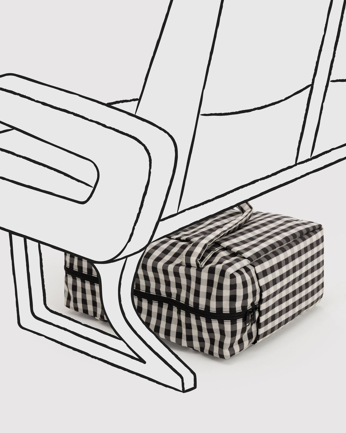 Small Cloud Carry-On in Black and Cream Gingham - Practical Use