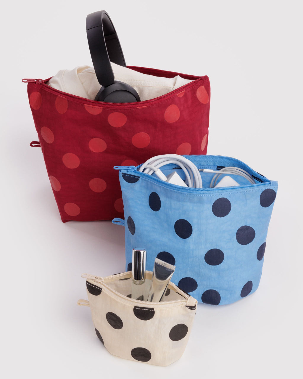 Go Pouch Set in Polka Dot Mix for Practical Everyday Organizer