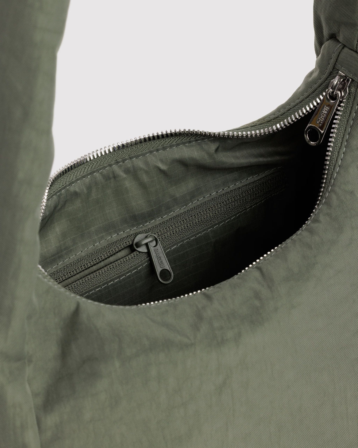 Small Nylon Meringue Bag in Caper for Comfortable Crossbody Style