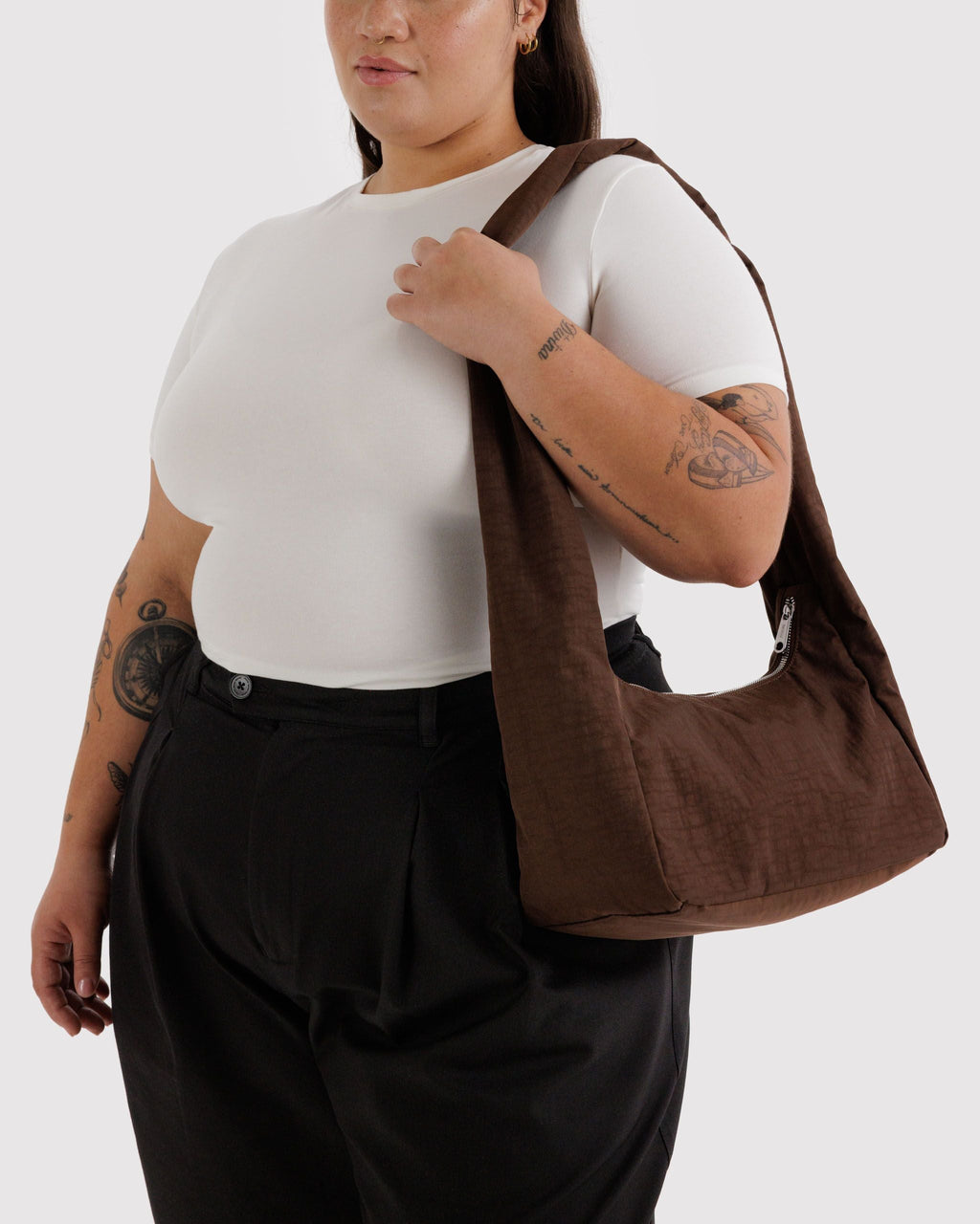 Nylon Meringue Bag in Coffee for Comfortable Crossbody Style