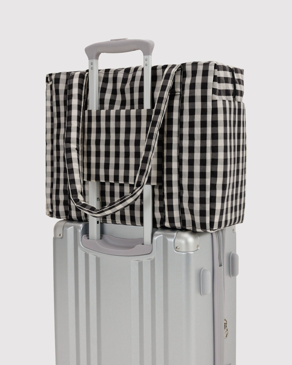 Small Cloud Carry-On in Black and Cream Gingham - Practical Use