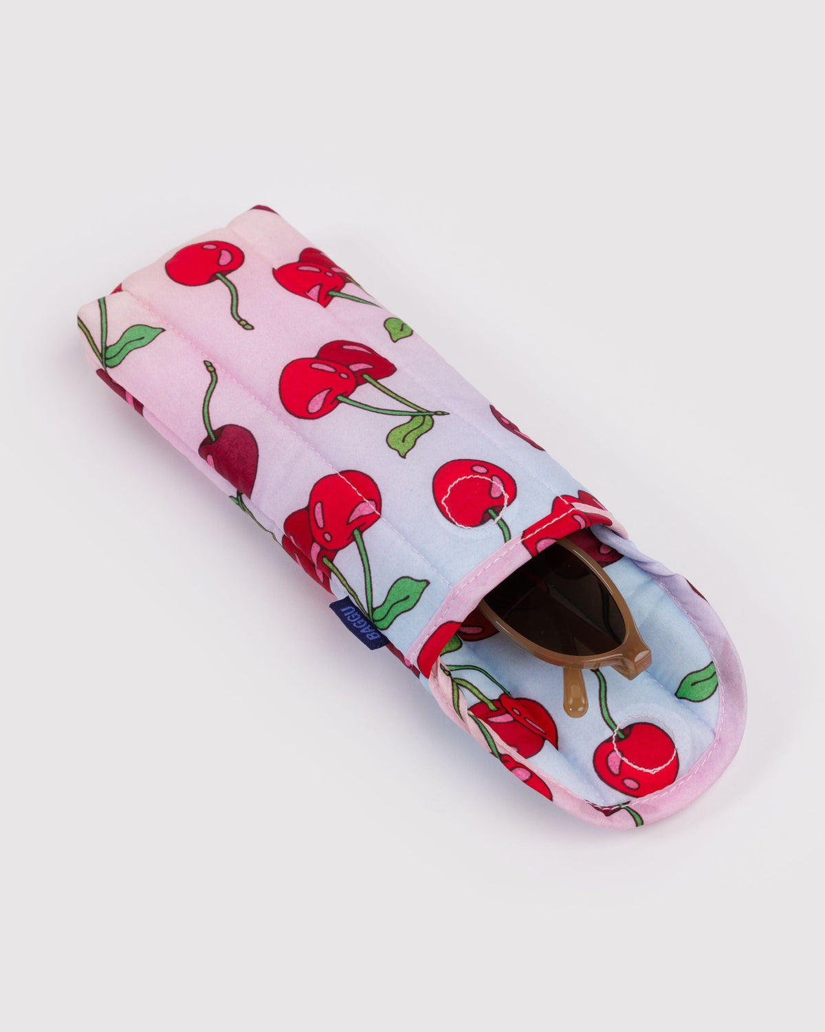 Puffy Glasses Sleeve in Cherries for Lightweight Device Storage
