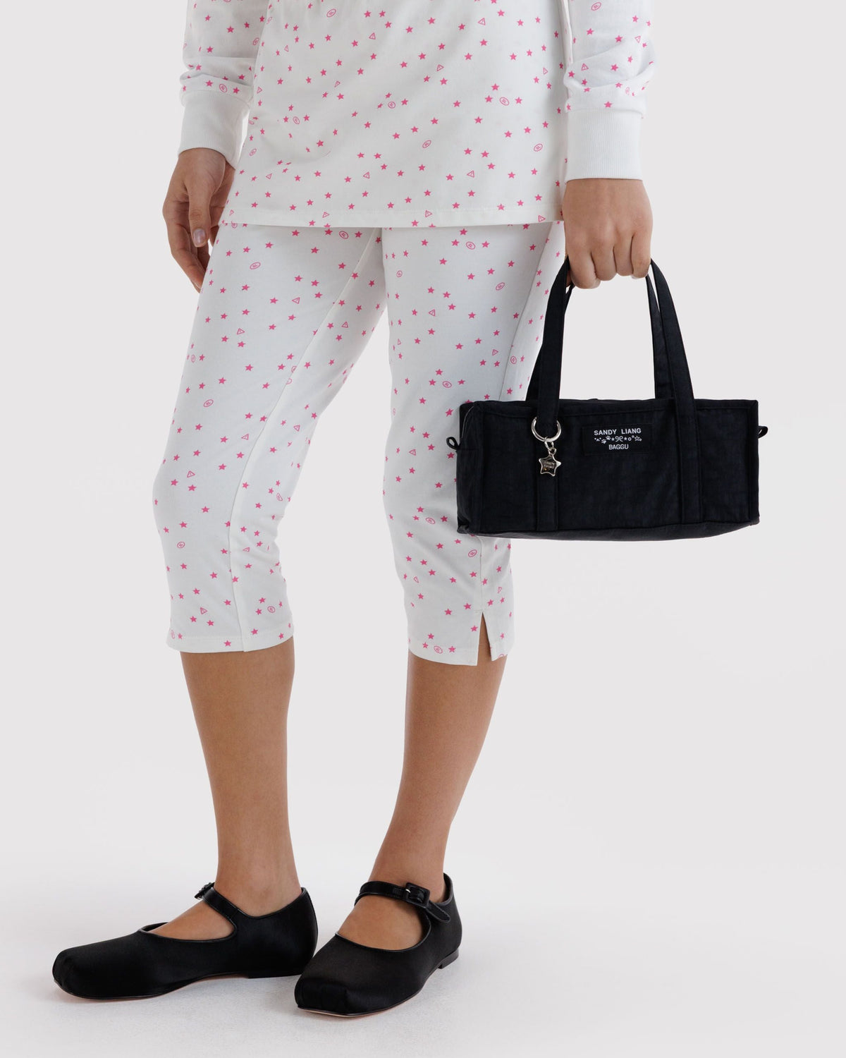Mini Nylon Market Bag in Black for Colorful Daily Shopping