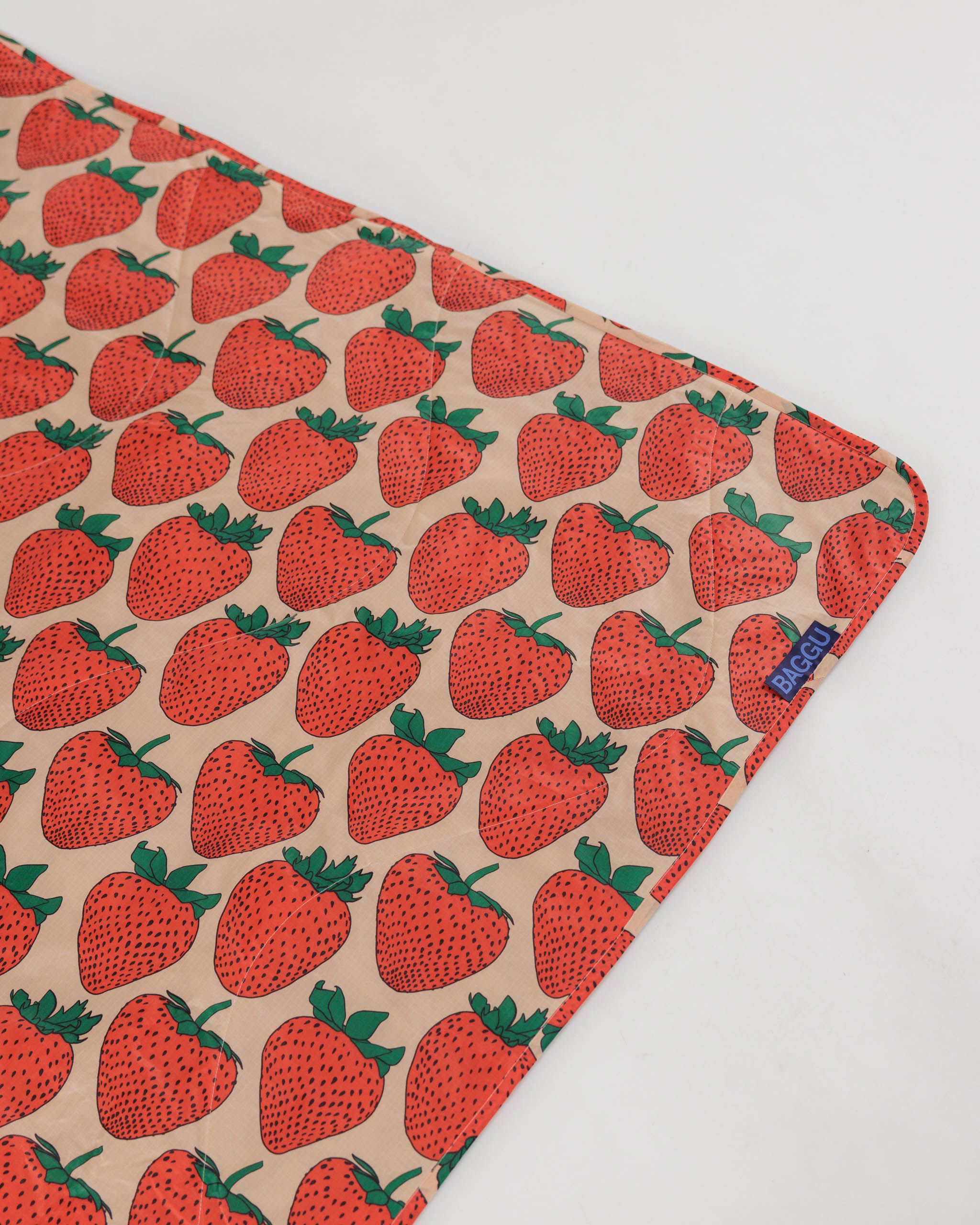 Puffy Picnic Blanket in Strawberry for Easy Picnic Essential