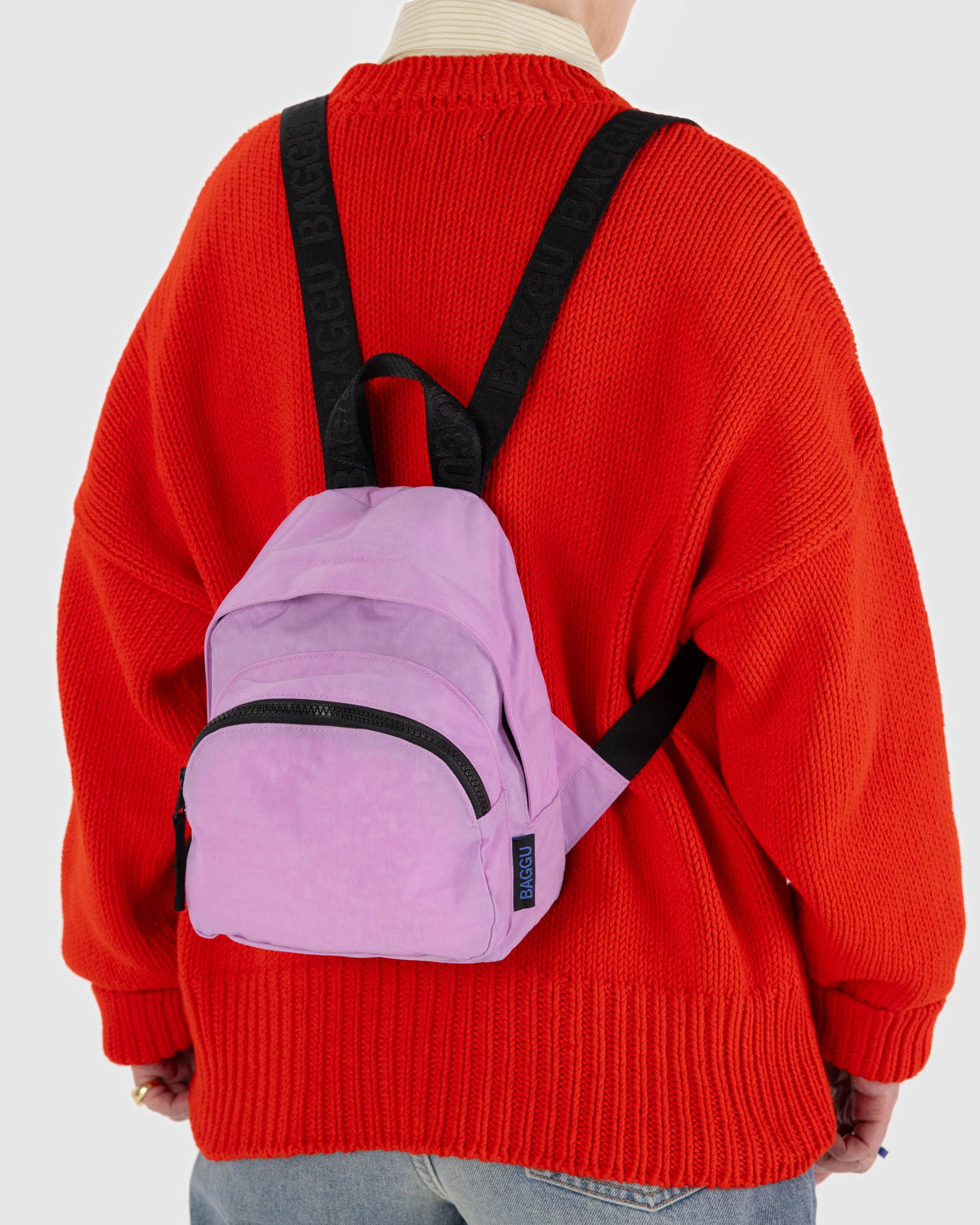 Mini Nylon Backpack in Peony for Easy Hands Free Storage