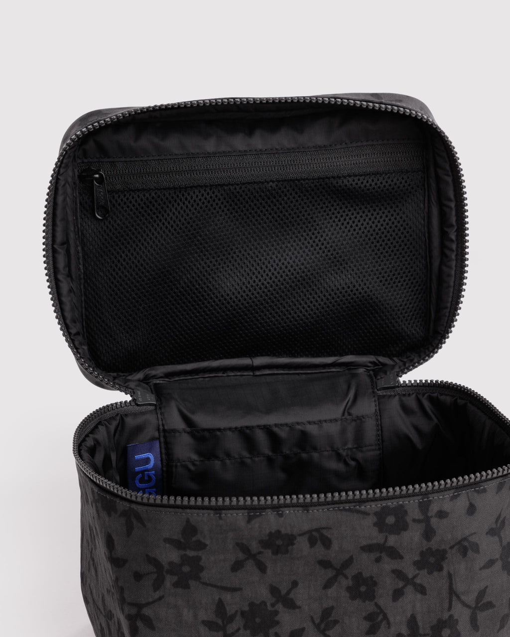 Large Cosmetic Case in Charcoal Ditsy Floral - Practical Use