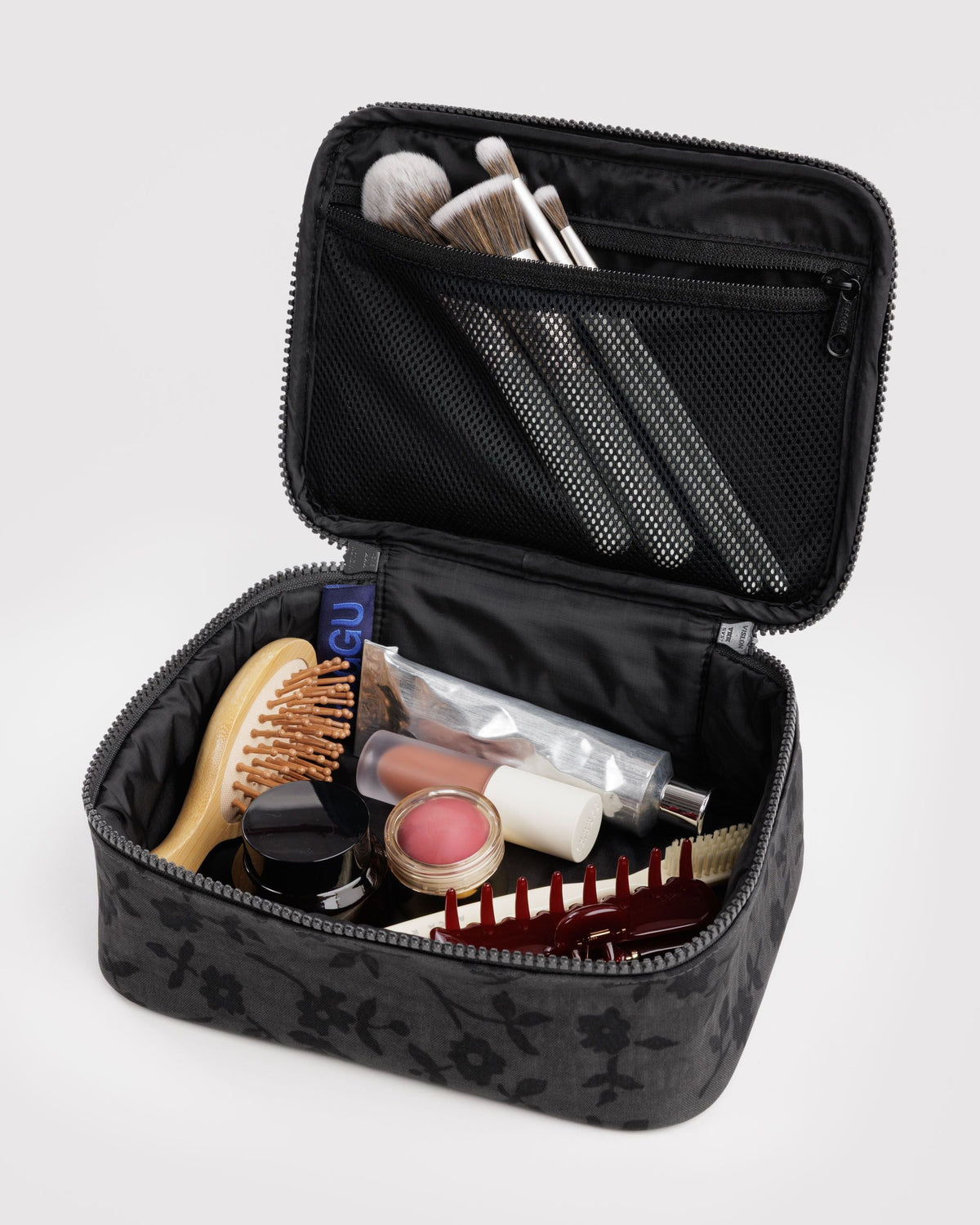 Small Cosmetic Case in Charcoal Ditsy Floral - Practical Use