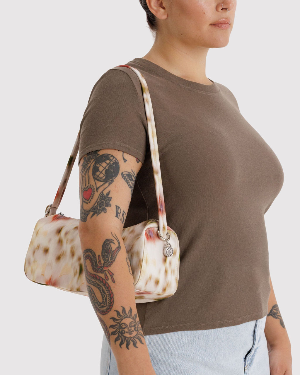 Nylon Loaf Bag in Abstract Floral for Comfortable Crossbody Style