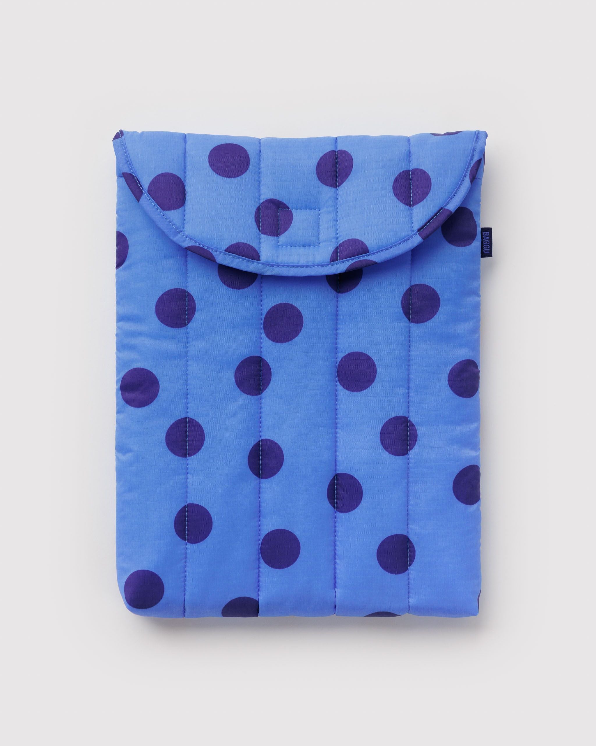 Puffy Laptop Sleeve 13"/14" - Blue Polka Dot
