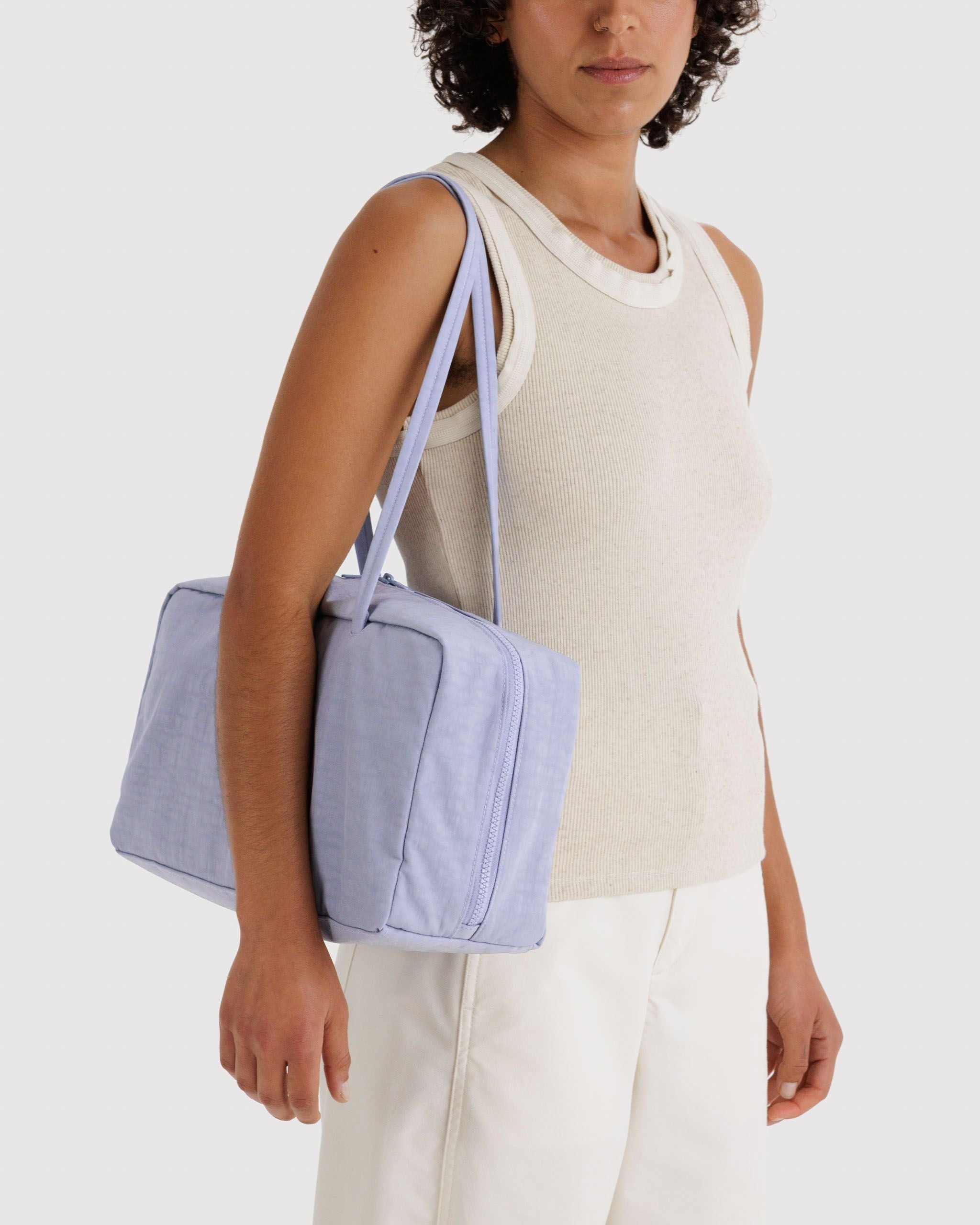 Medium Nylon Bowler Bag - Sale in Mist for Comfortable Crossbody Style