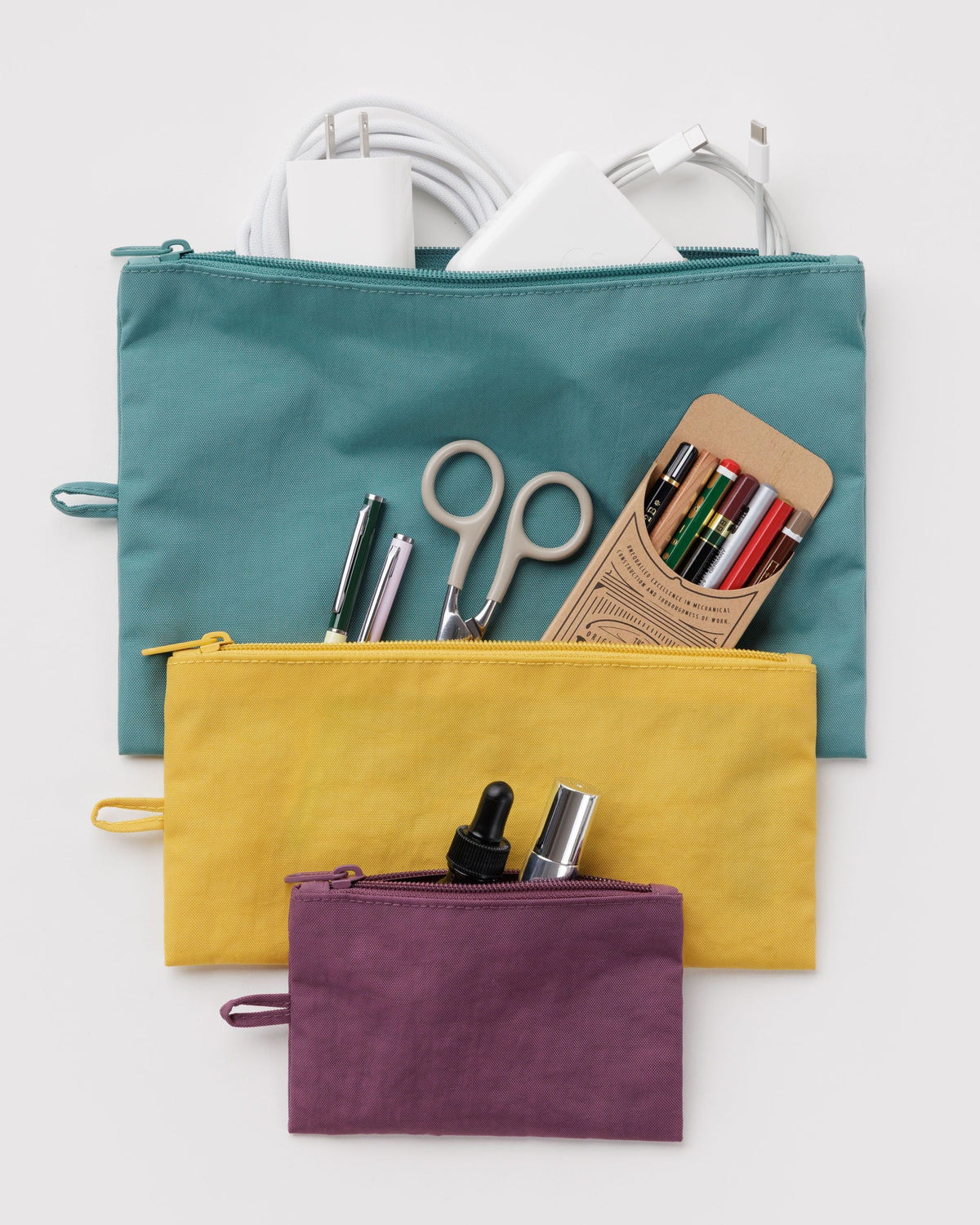 Flat Pouch Set in Jewel Mix for Practical Everyday Organizer