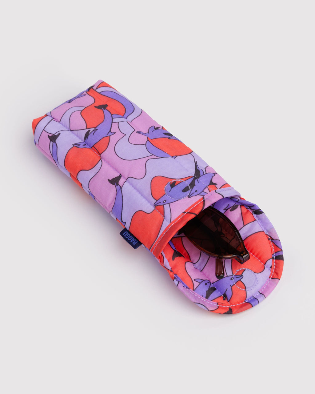 Puffy Glasses Sleeve in Dolphins for Lightweight Device Storage