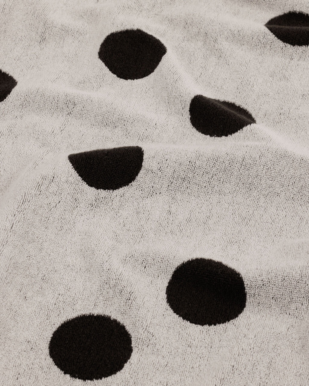 Bath Towel in Cream and Black Polka Dot for Colorful Home Essential