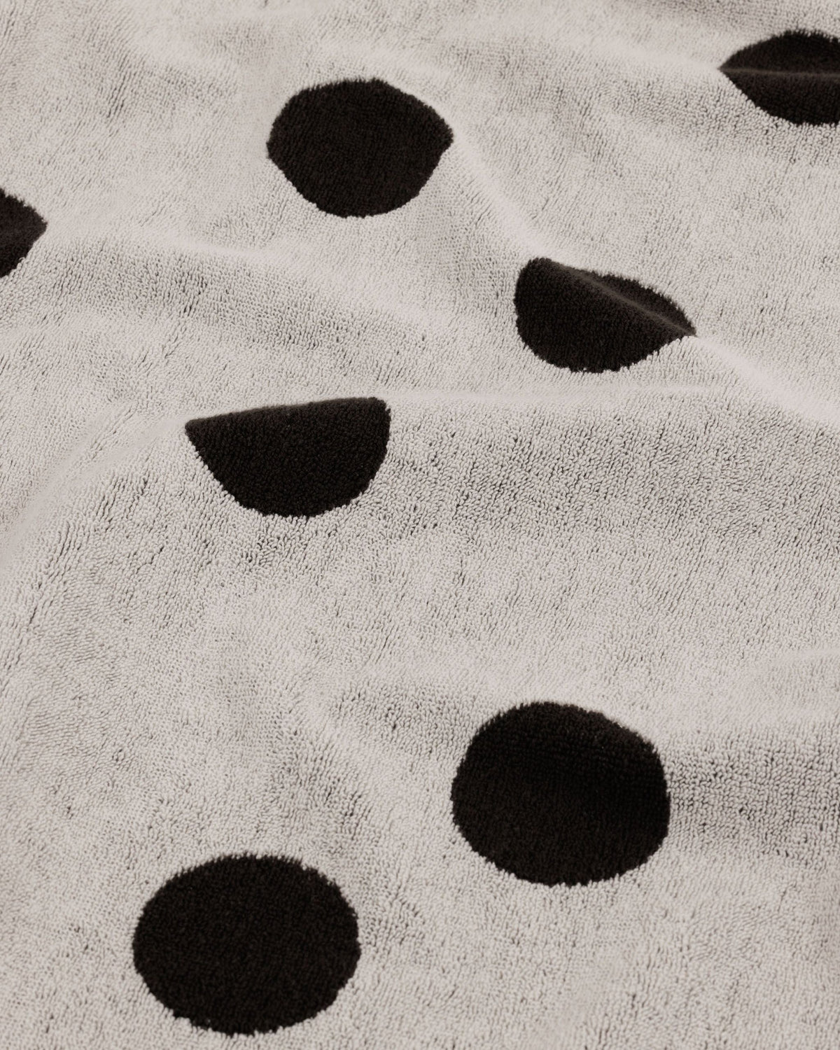 Bath Towel in Cream and Black Polka Dot for Colorful Home Essential