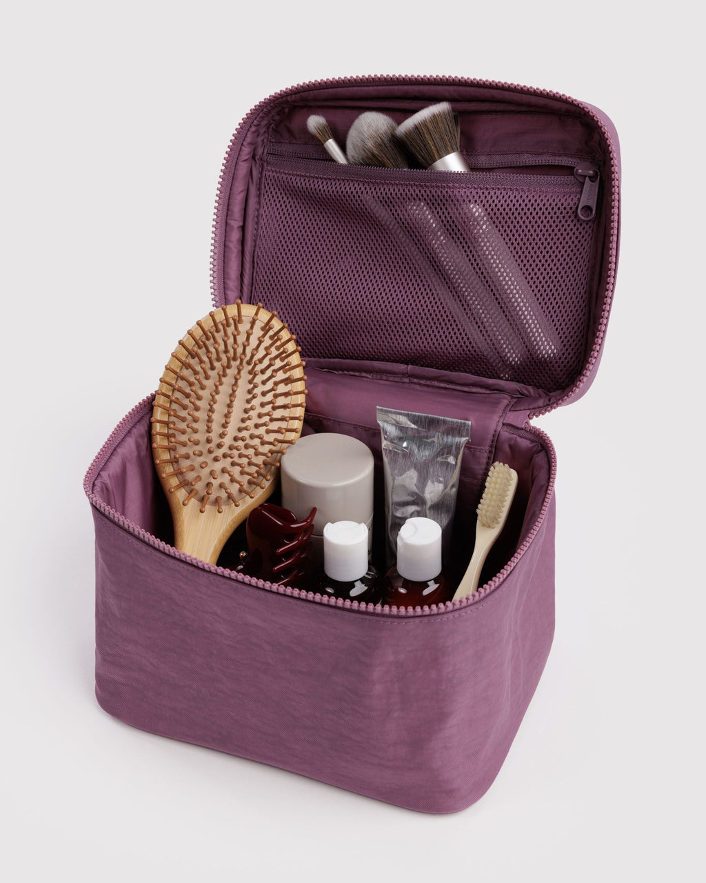 Large Cosmetic Case in Wild Plum for Practical Everyday Organizer