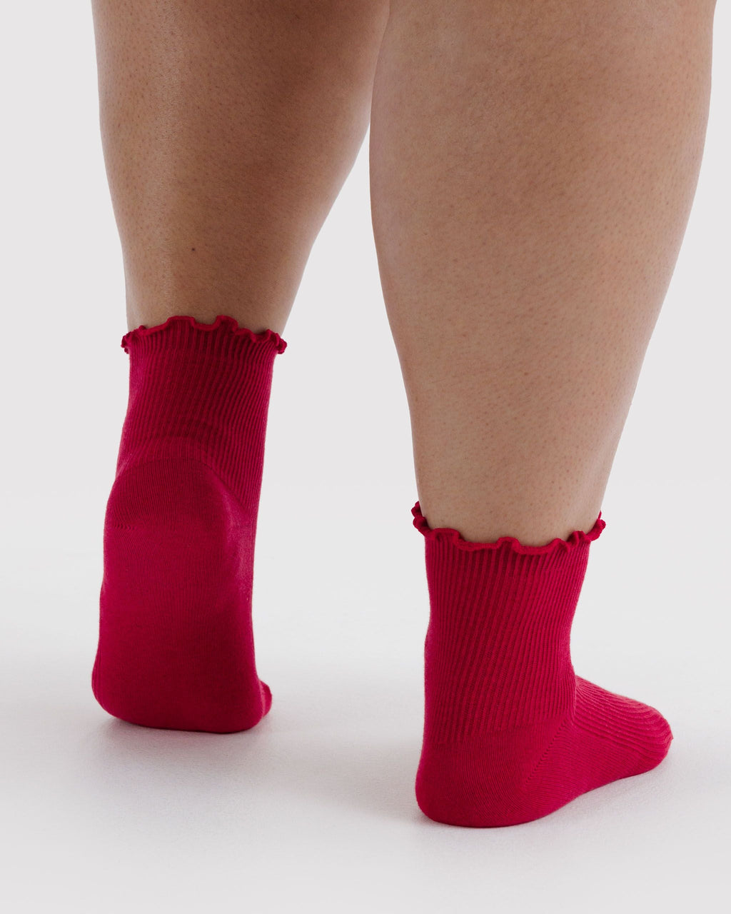 Lettuce Edge Sock Set of 2 in Wild Plum and Cherry - Practical Use