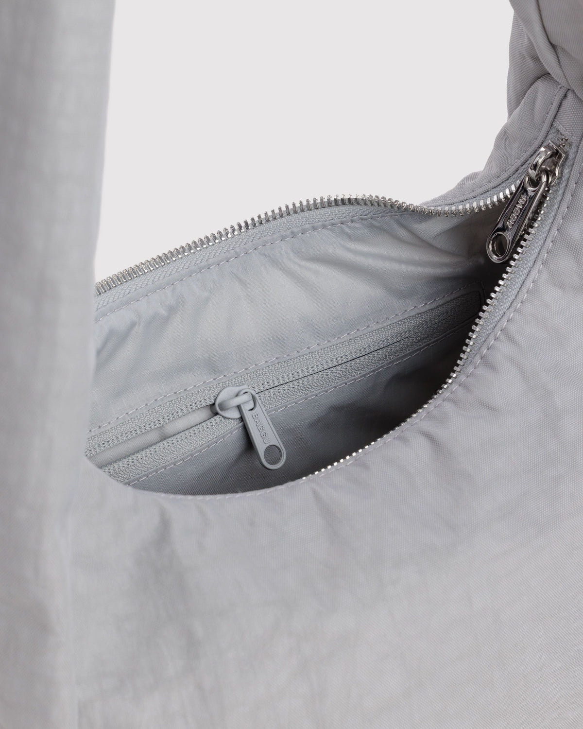 Small Nylon Meringue Bag in Fog for Comfortable Crossbody Style