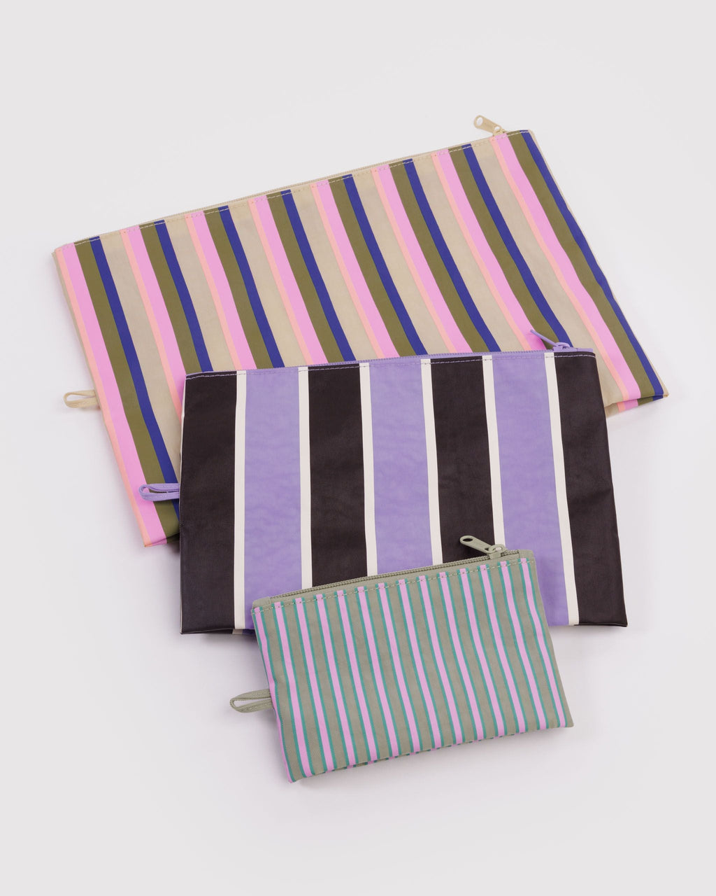 Go Pouch Set in Candy Shop Stripes for Practical Everyday Organizer