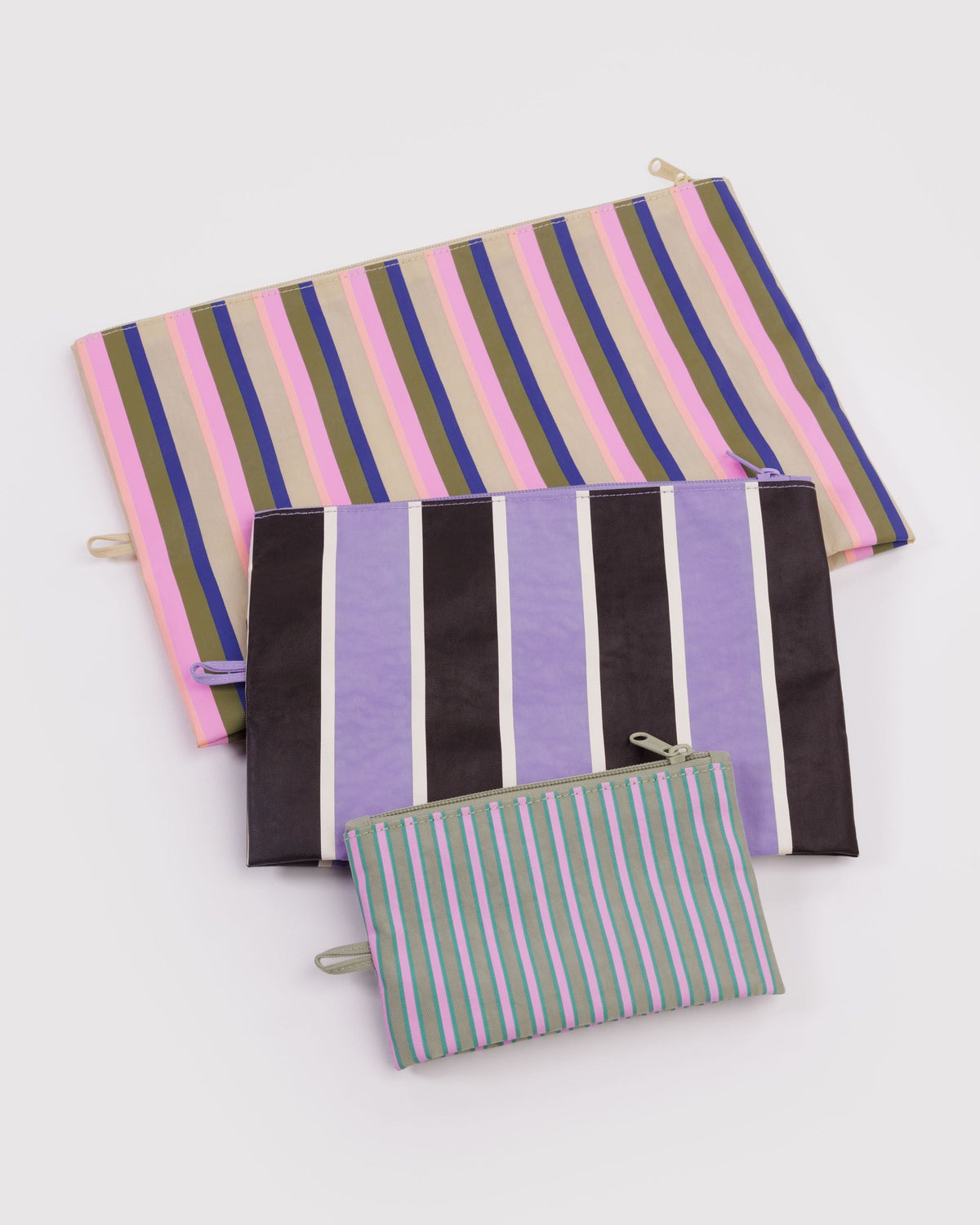Go Pouch Set in Candy Shop Stripes for Practical Everyday Organizer