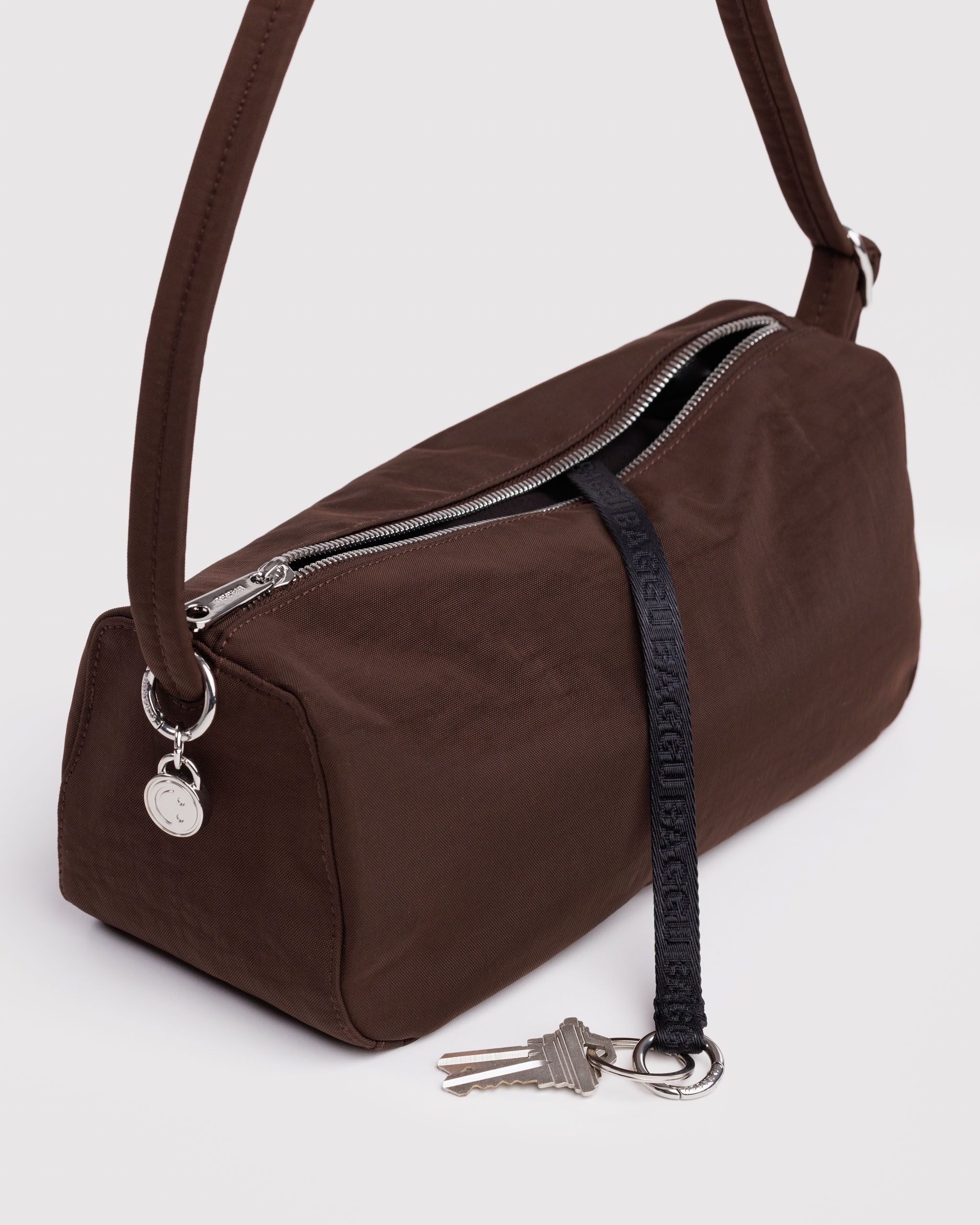 Nylon Loaf Bag in Coffee for Comfortable Crossbody Style