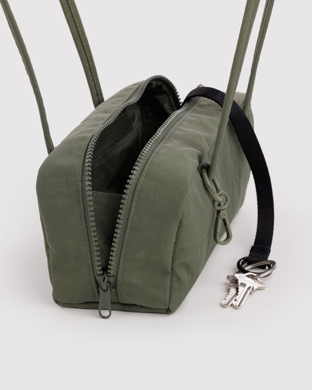 Small Nylon Bowler Bag in Caper for Comfortable Crossbody Style