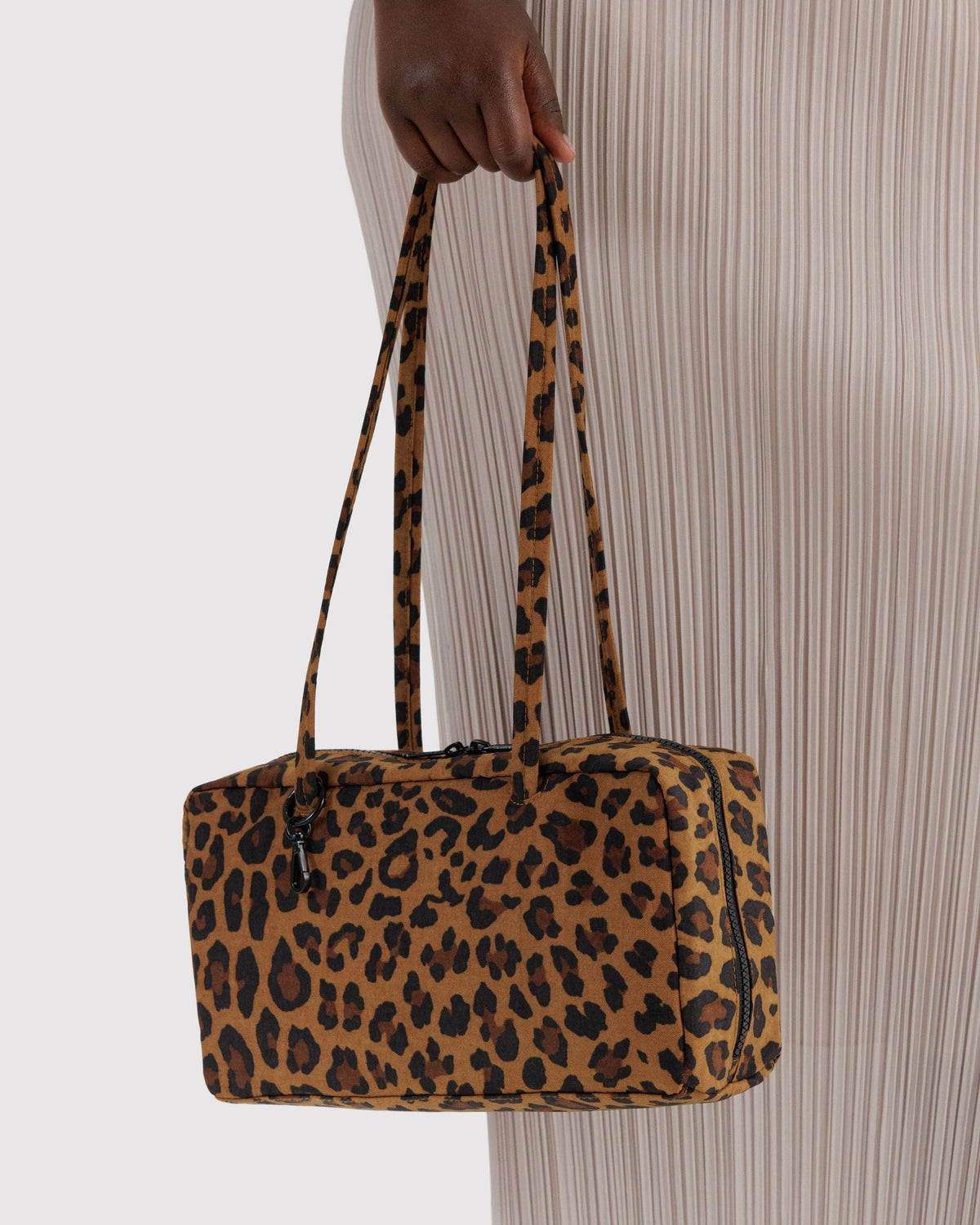 Nylon Bowler Bag in Leopard for Comfortable Crossbody Style