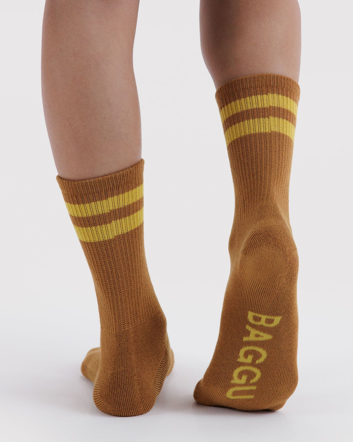 Ribbed Sock in Toffee Stripe for Colorful Everyday Comfort