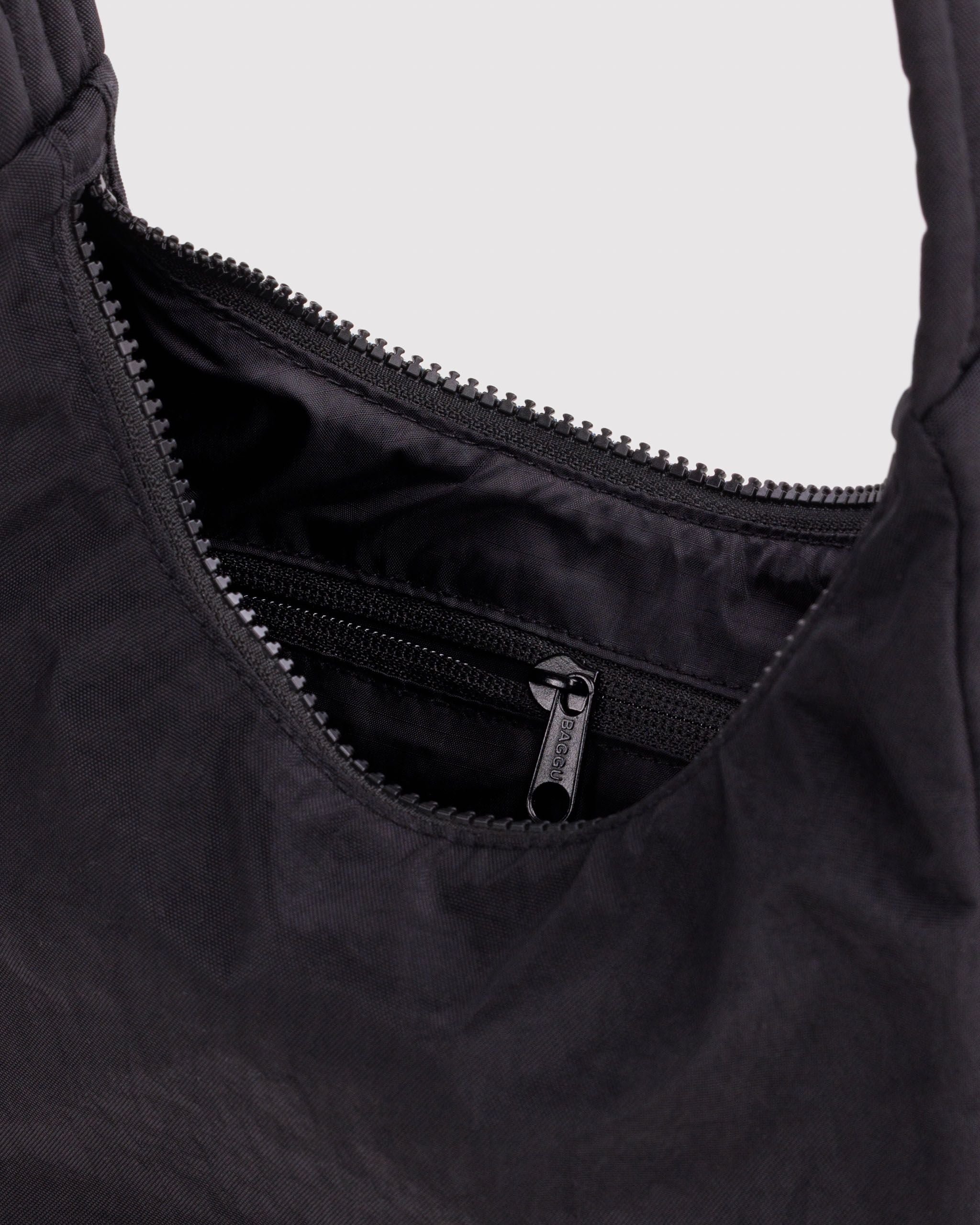 Mini Nylon Shoulder Bag in Black for Comfortable Crossbody Style