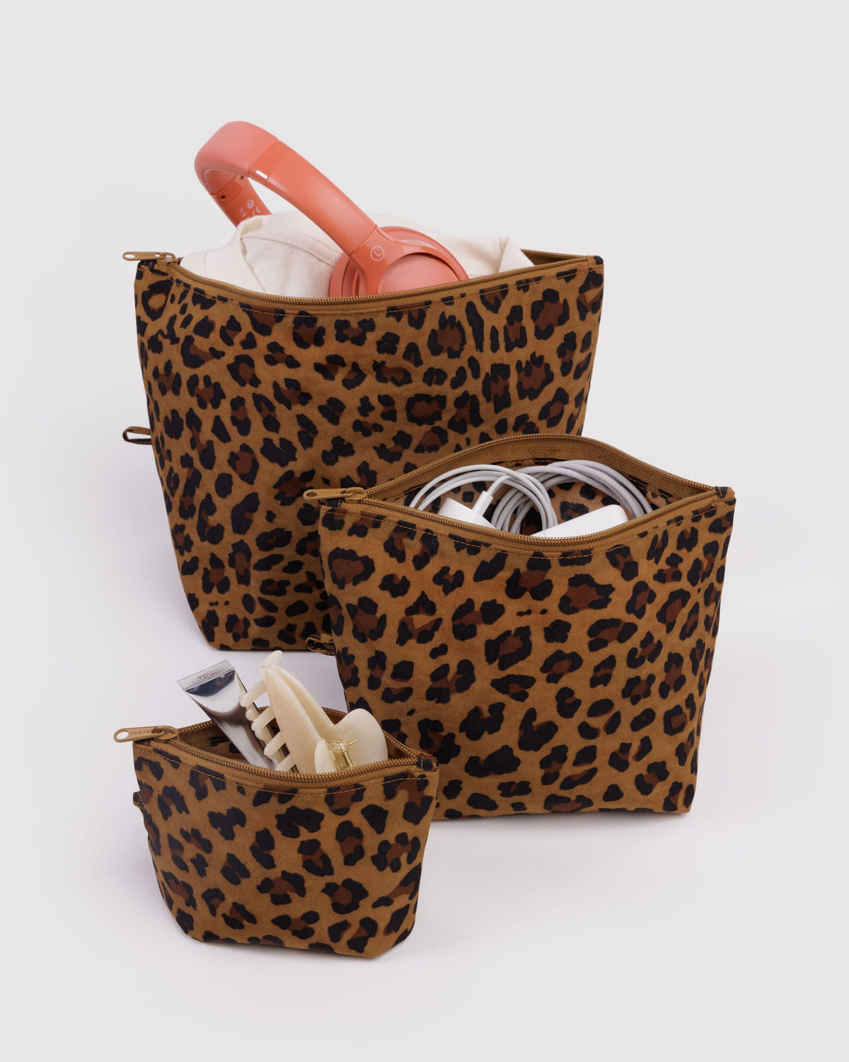 Go Pouch Set in Leopard for Practical Everyday Organizer