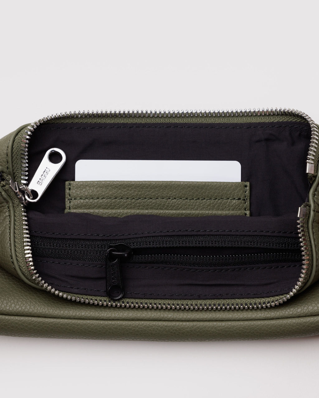 Recycled Leather Pochette in Loden for Comfortable Crossbody Style
