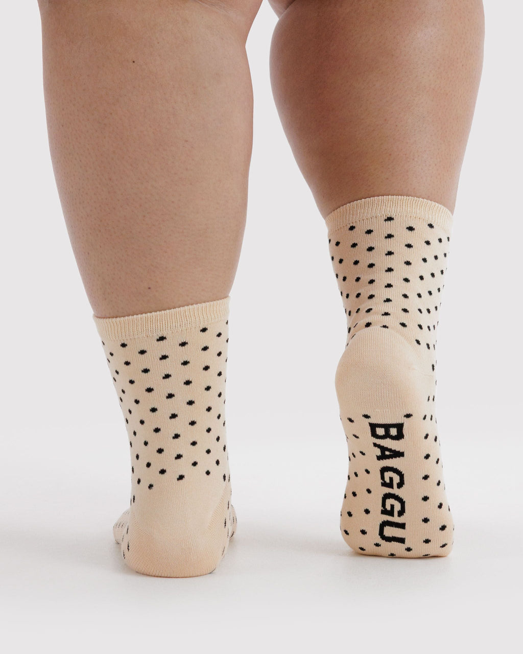 Crew Sock in Micro Cream and Black Polka Dot - Practical Use