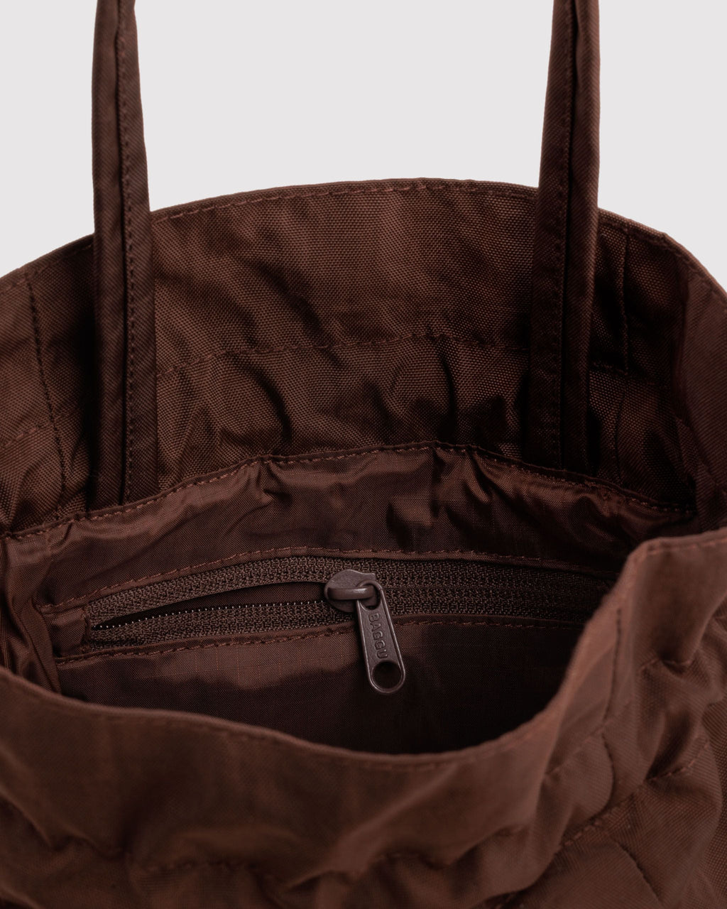 Nylon Drawstring Bag in Coffee for Comfortable Crossbody Style
