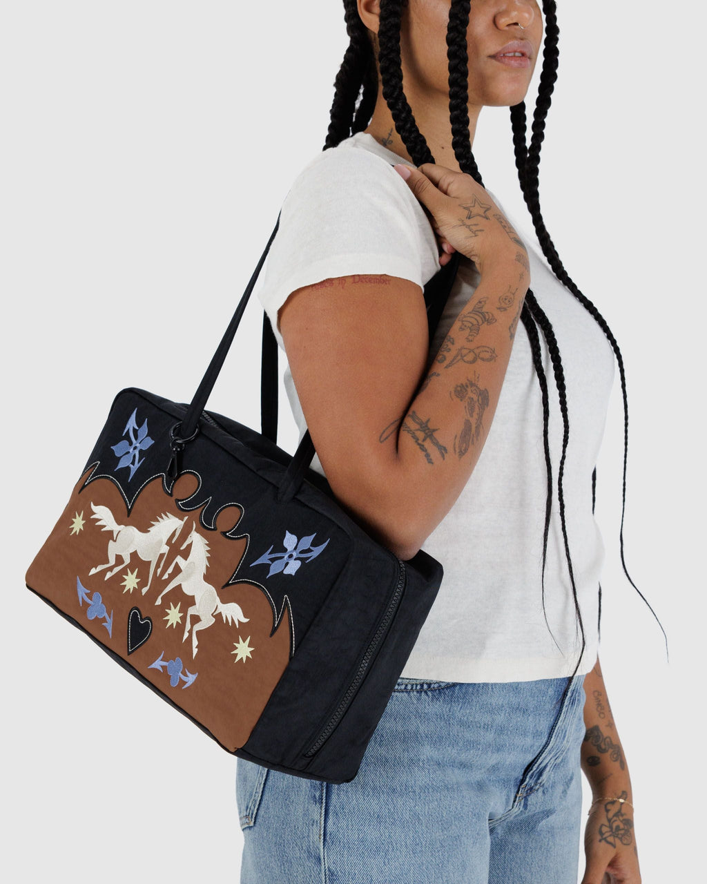 Medium Nylon Bowler Bag - Sale in Western Applique - Practical Use