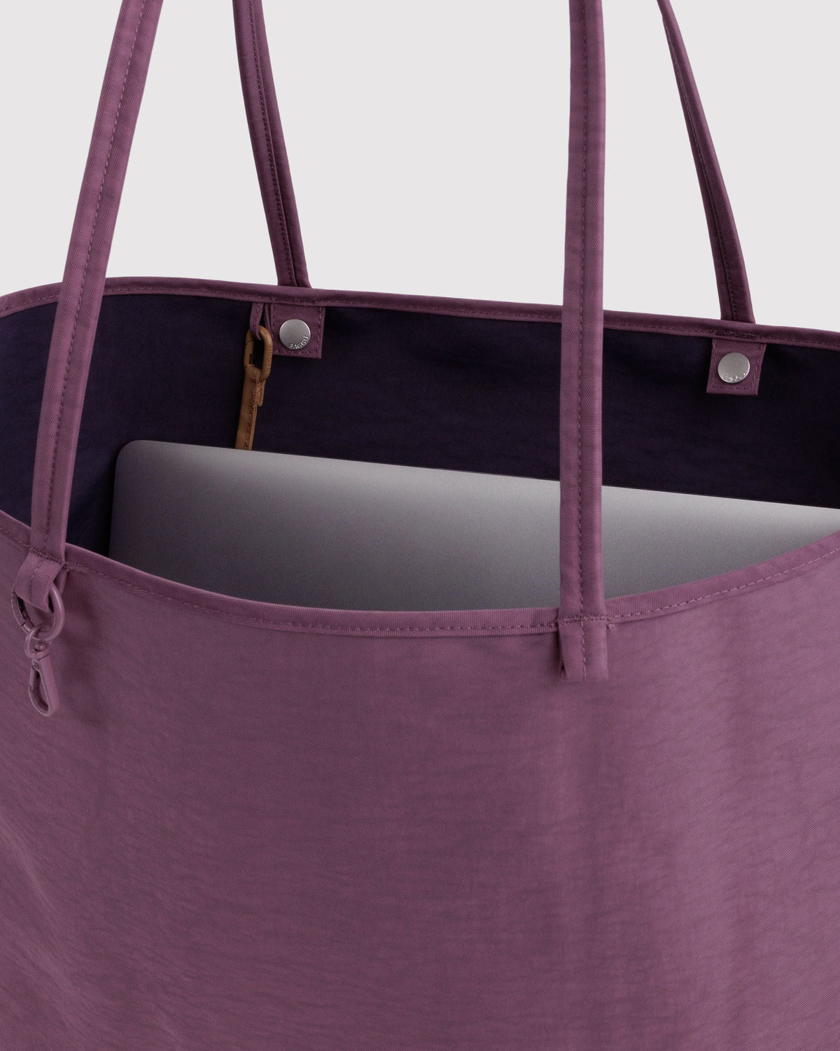 Large Nylon Reversible Tote in Wild Plum Mix for Spacious Casual Carry