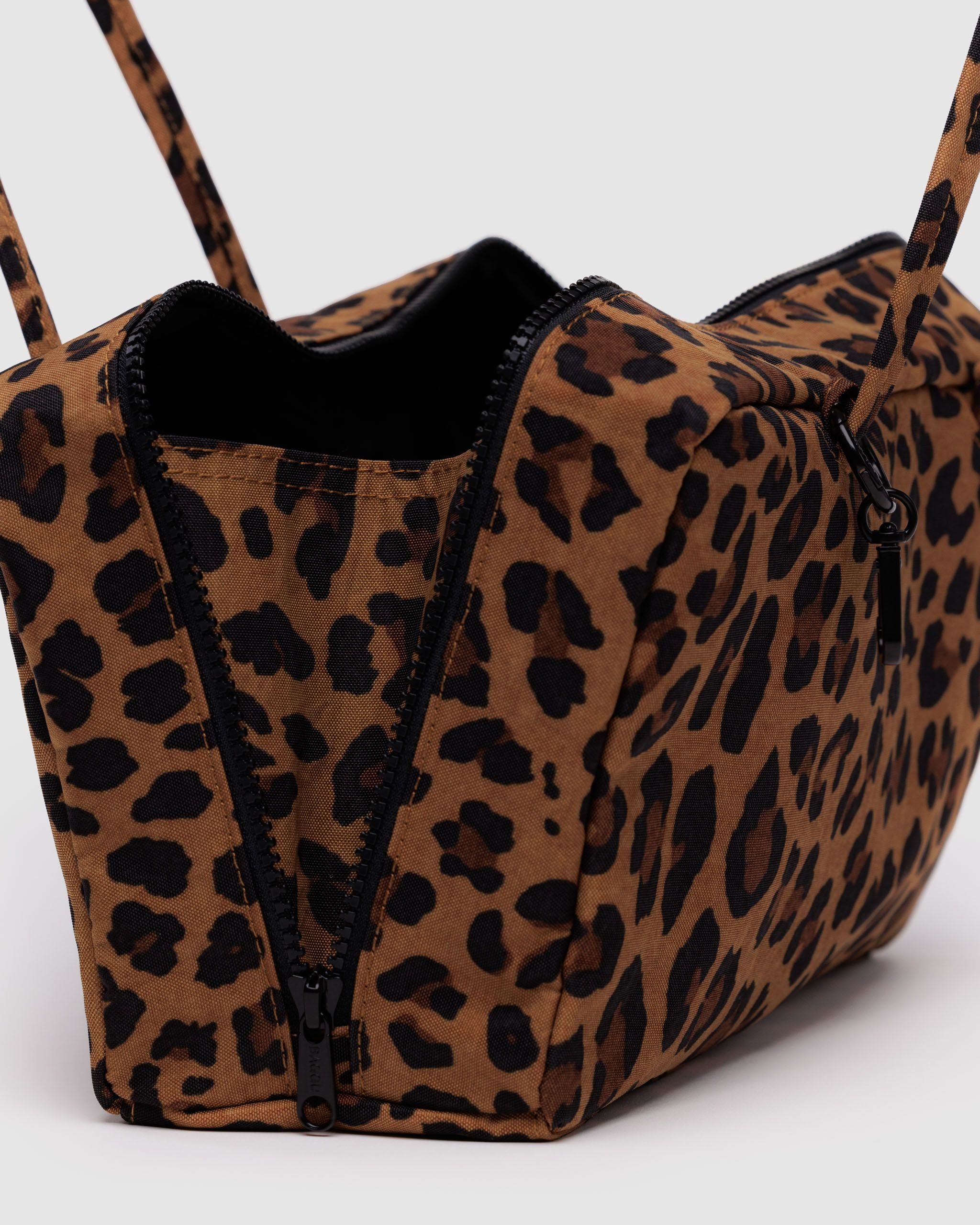 Nylon Bowler Bag in Leopard for Comfortable Crossbody Style