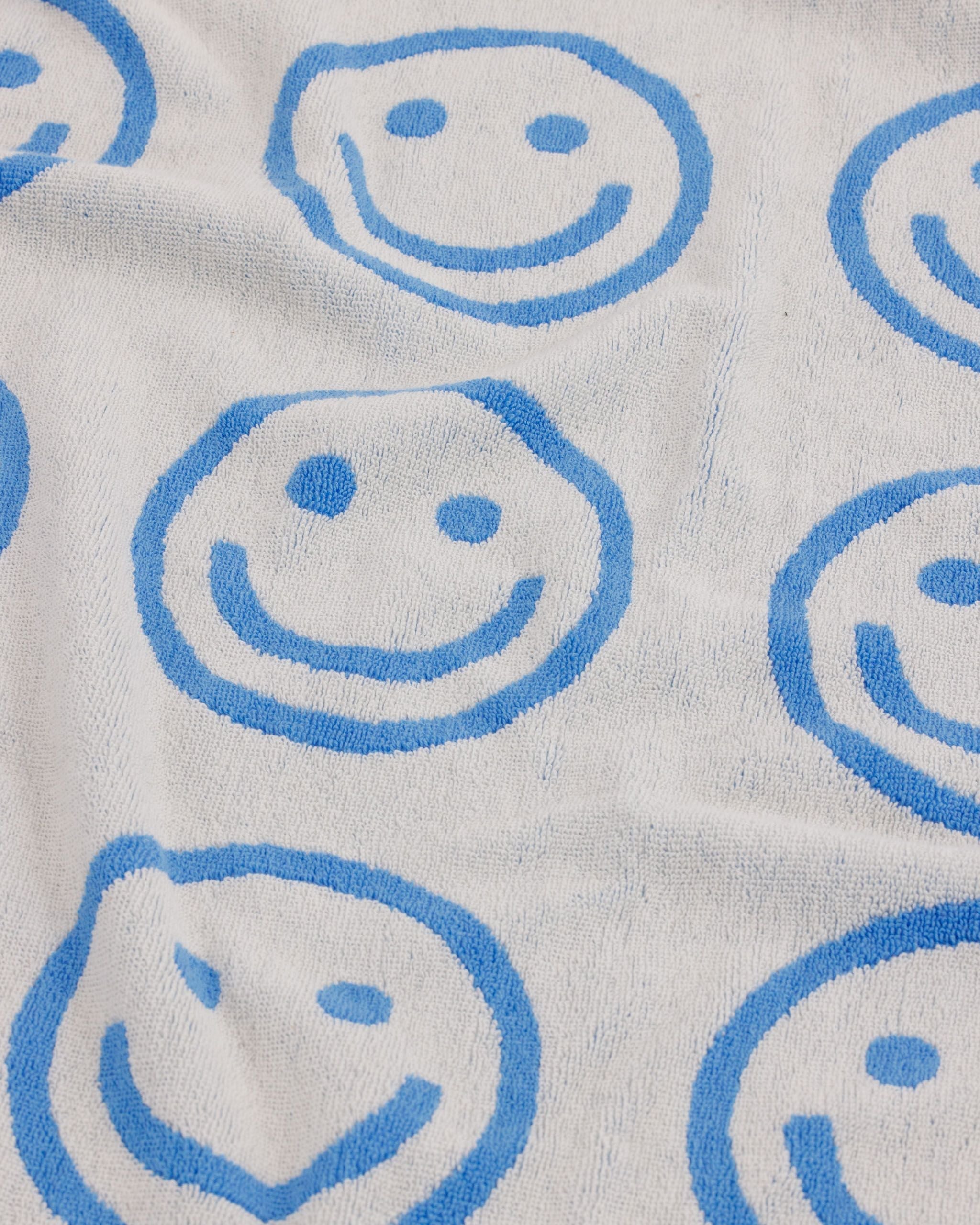 Bath Towel in Sky Blue Happy for Colorful Home Essential
