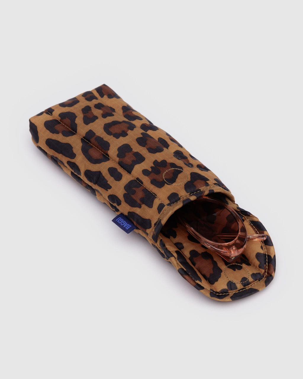Puffy Glasses Sleeve in Leopard for Lightweight Device Storage