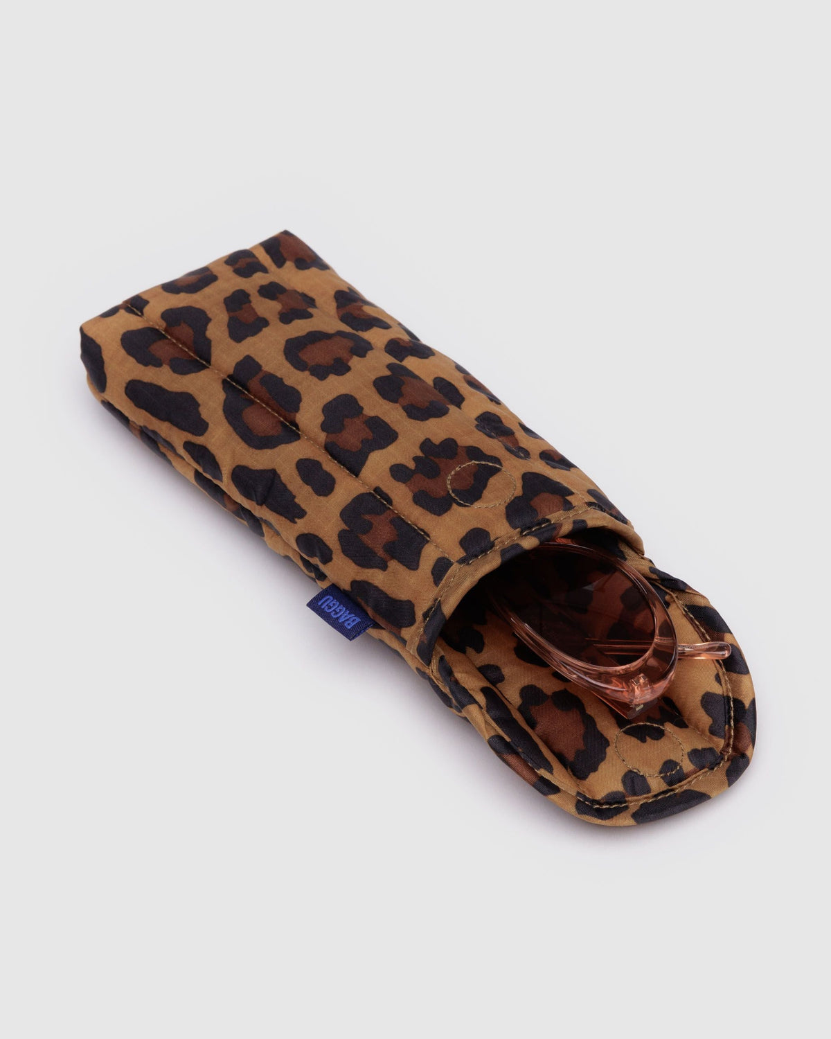 Puffy Glasses Sleeve in Leopard for Lightweight Device Storage