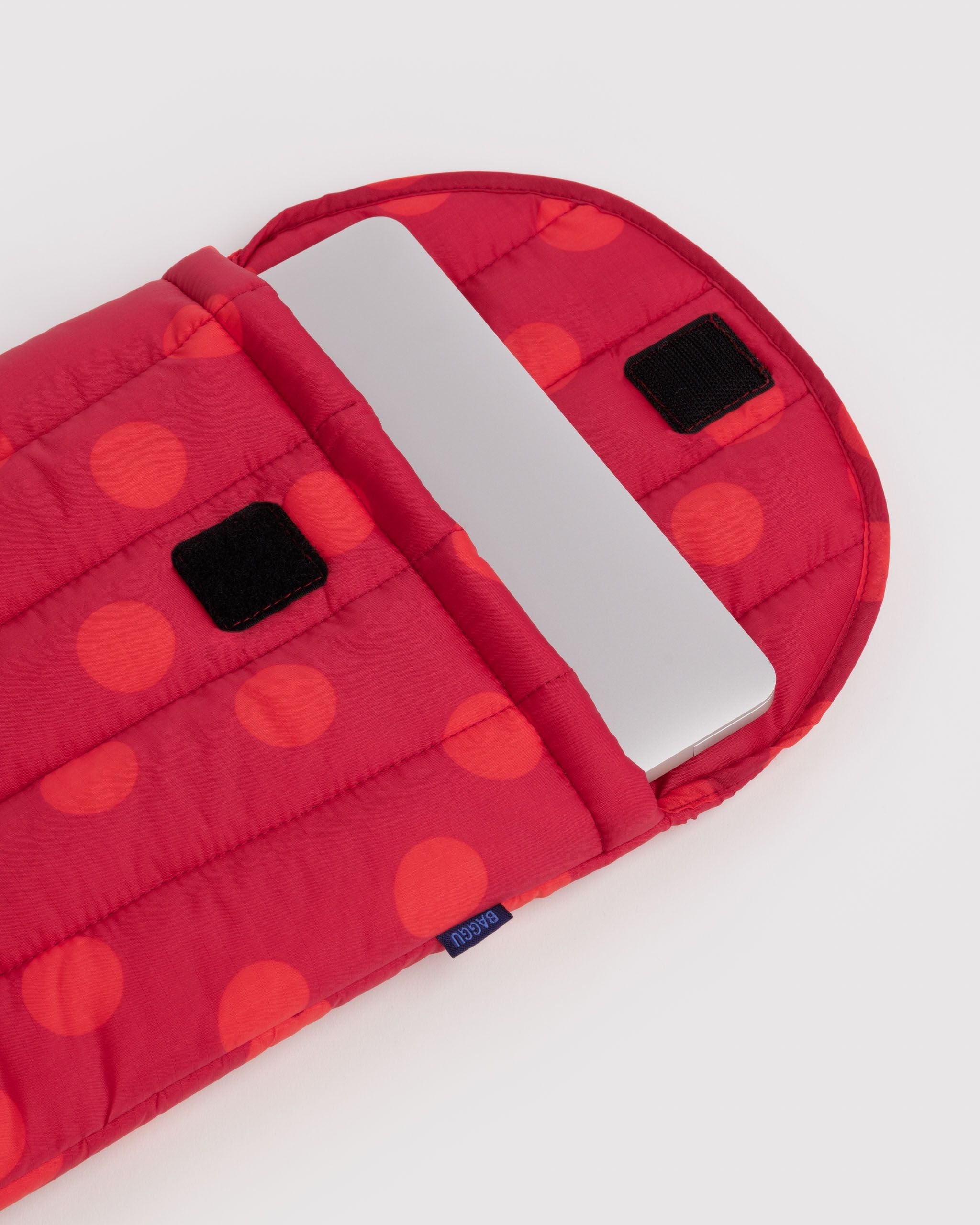 Puffy Laptop Sleeve 13 14 in Red Polka Dot - Practical Use